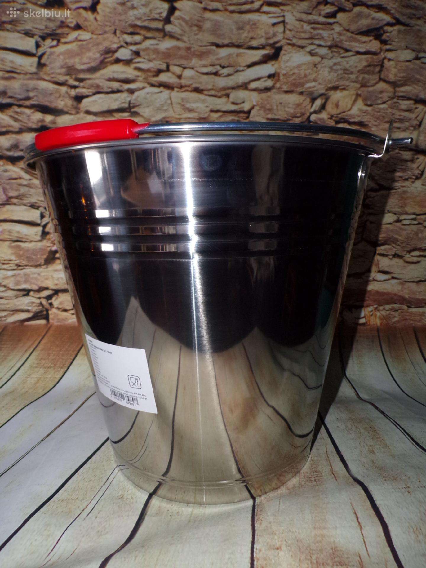 Maistinis nerudijancio plieno kibiras 16 l