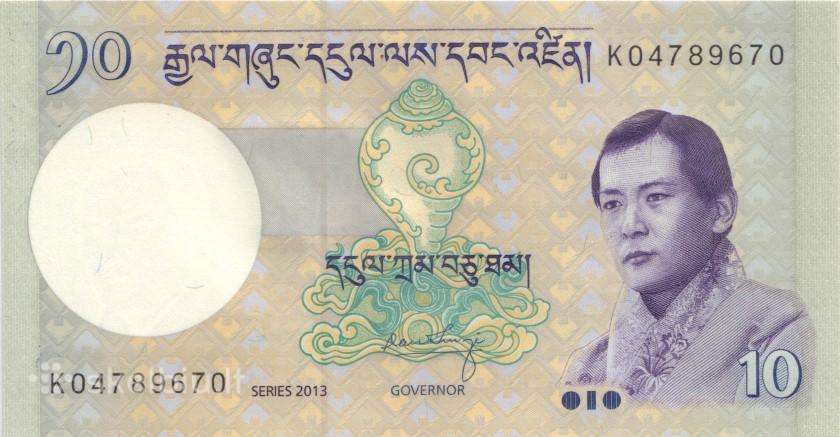 Bhutan 10 ngultrum 2013. Unc. P-29b