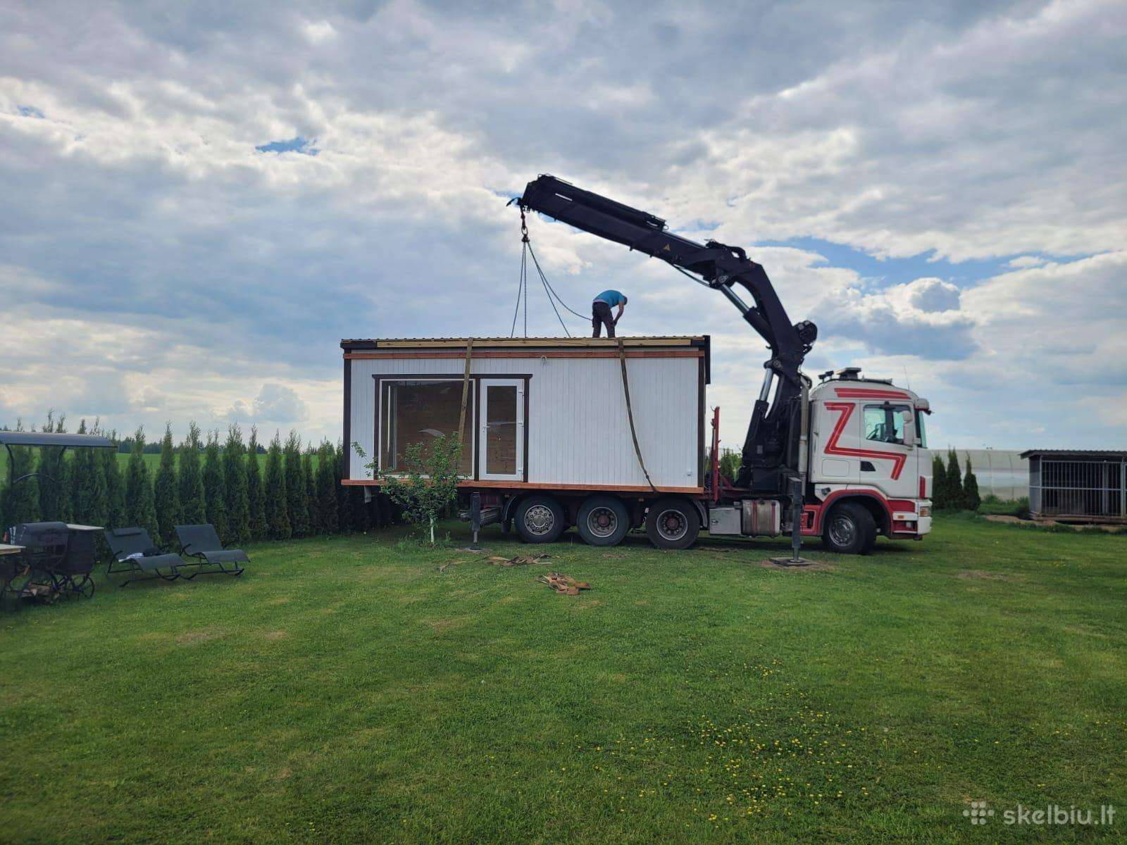 Modulių, pirčių, konteinerių, termobūdų pervežimas