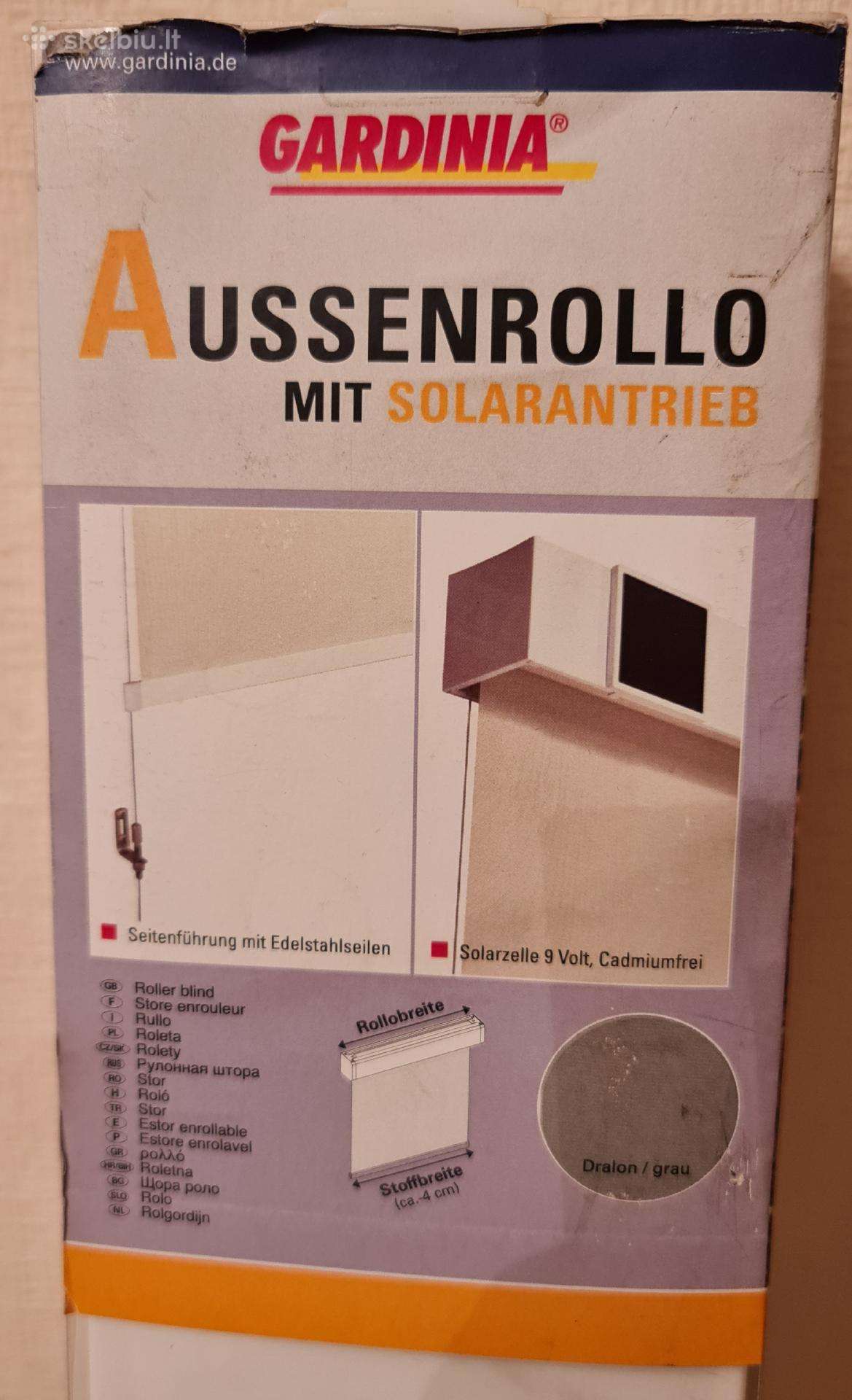 Lauko žaliuzes Gardinia su saules baterija,vokieti