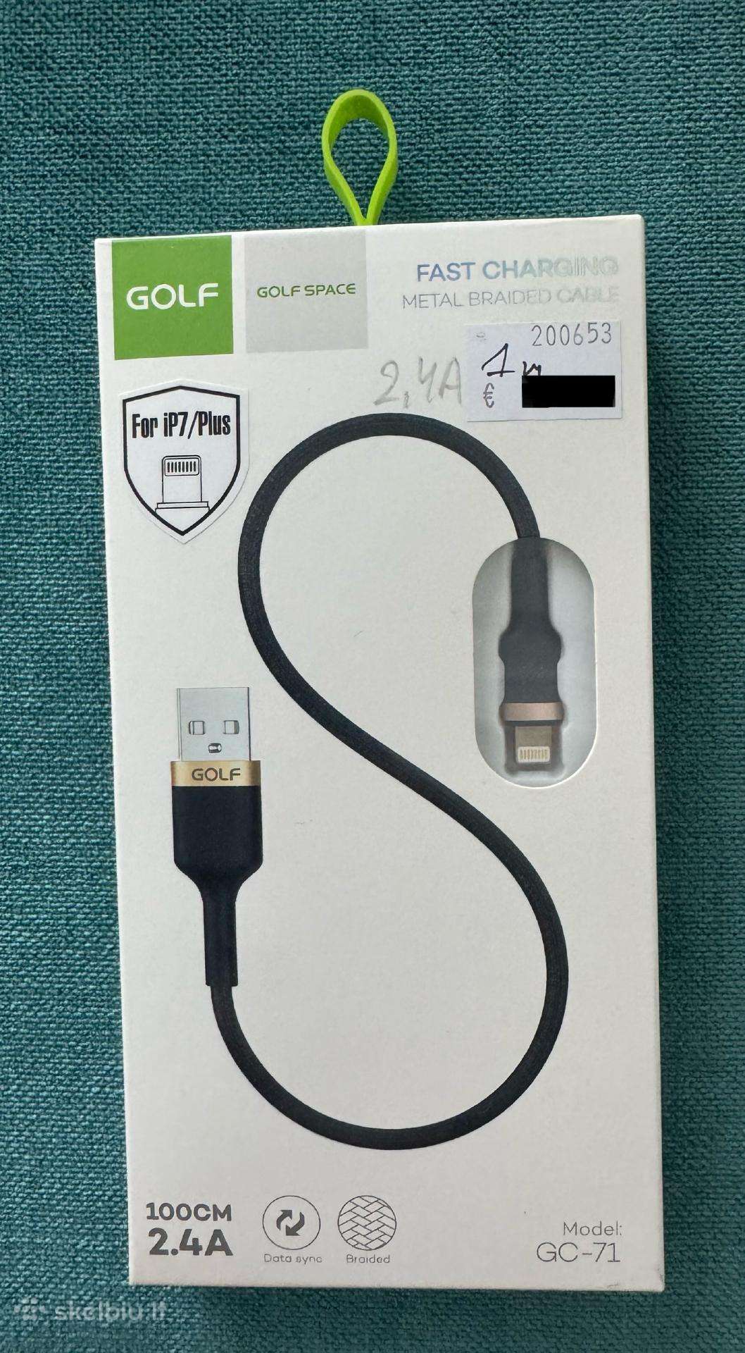 Krovimo laidas Usb 2.0 - Lightning, 1.0 m