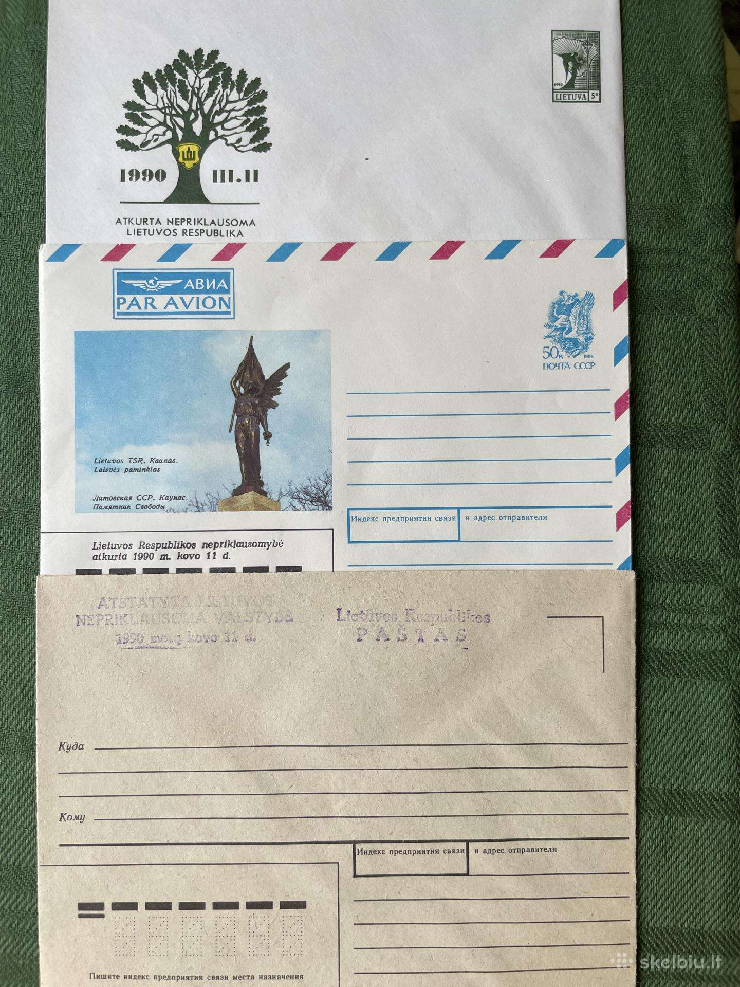 Lietuviški 1991–1992 metų markiruoti vokai