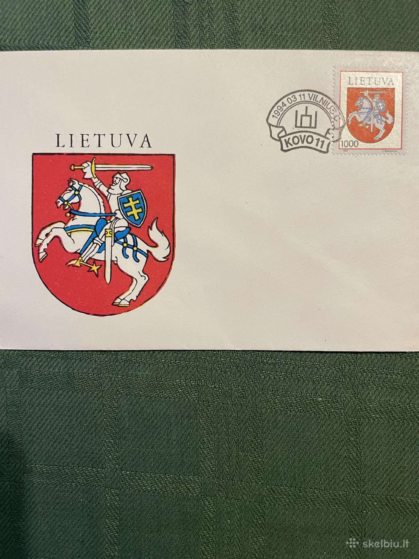 Lietuvos 1993 m. vokai su spec spaudais