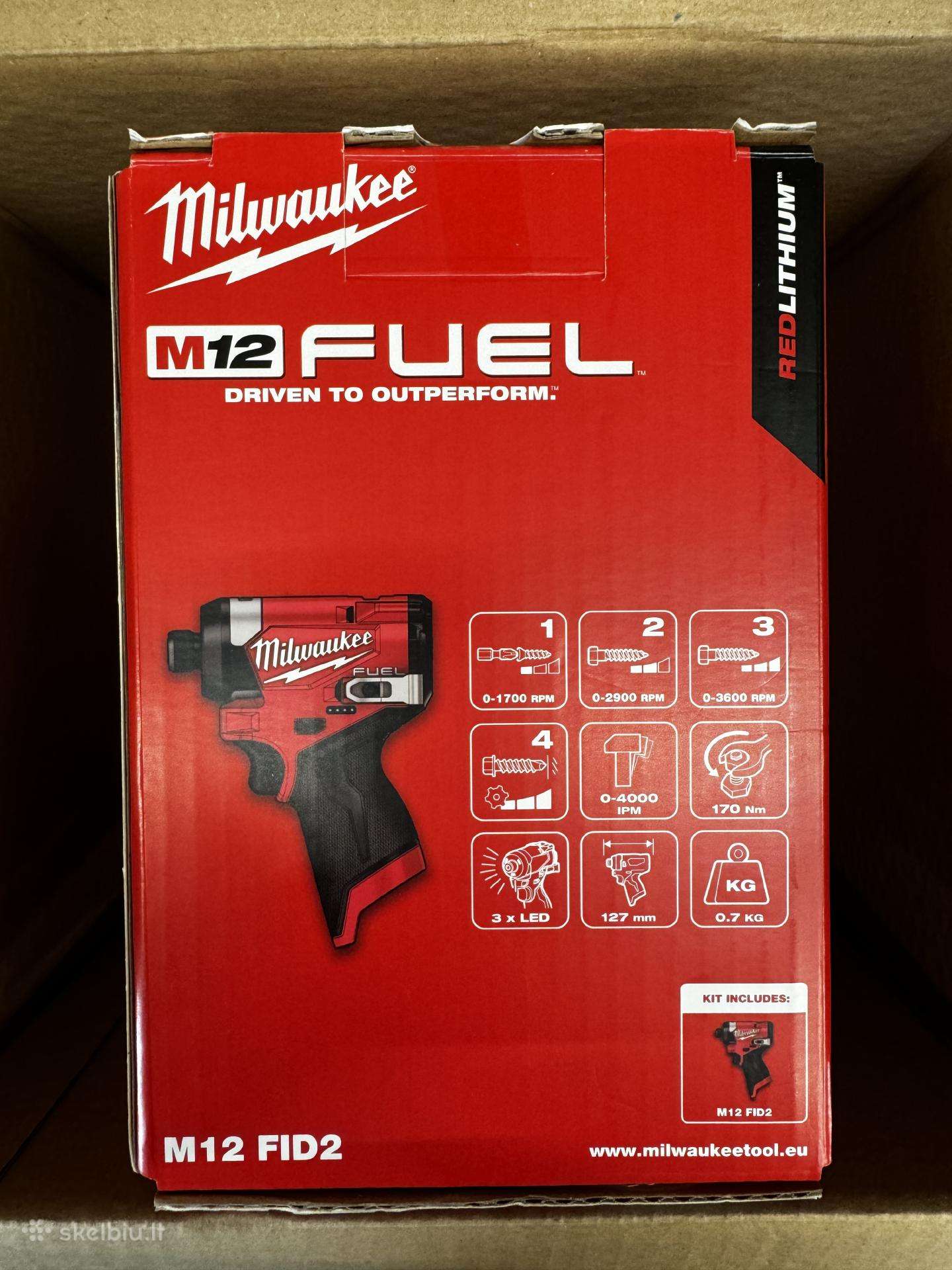 Smūginis suktuvas Milwaukee M12 Fid2-0; 12 V