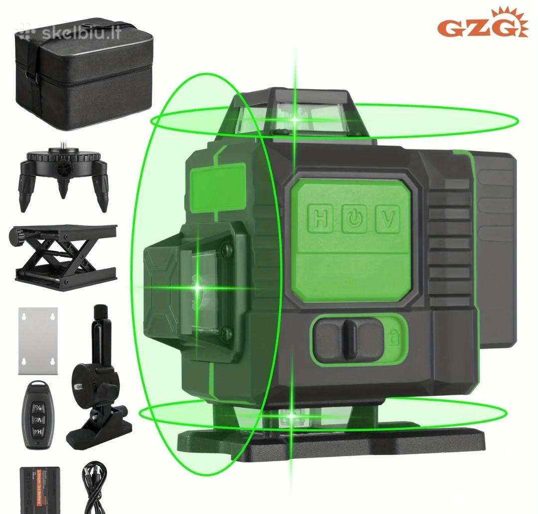 16 linijų pakraunamas 4d lazerinis nivelyras