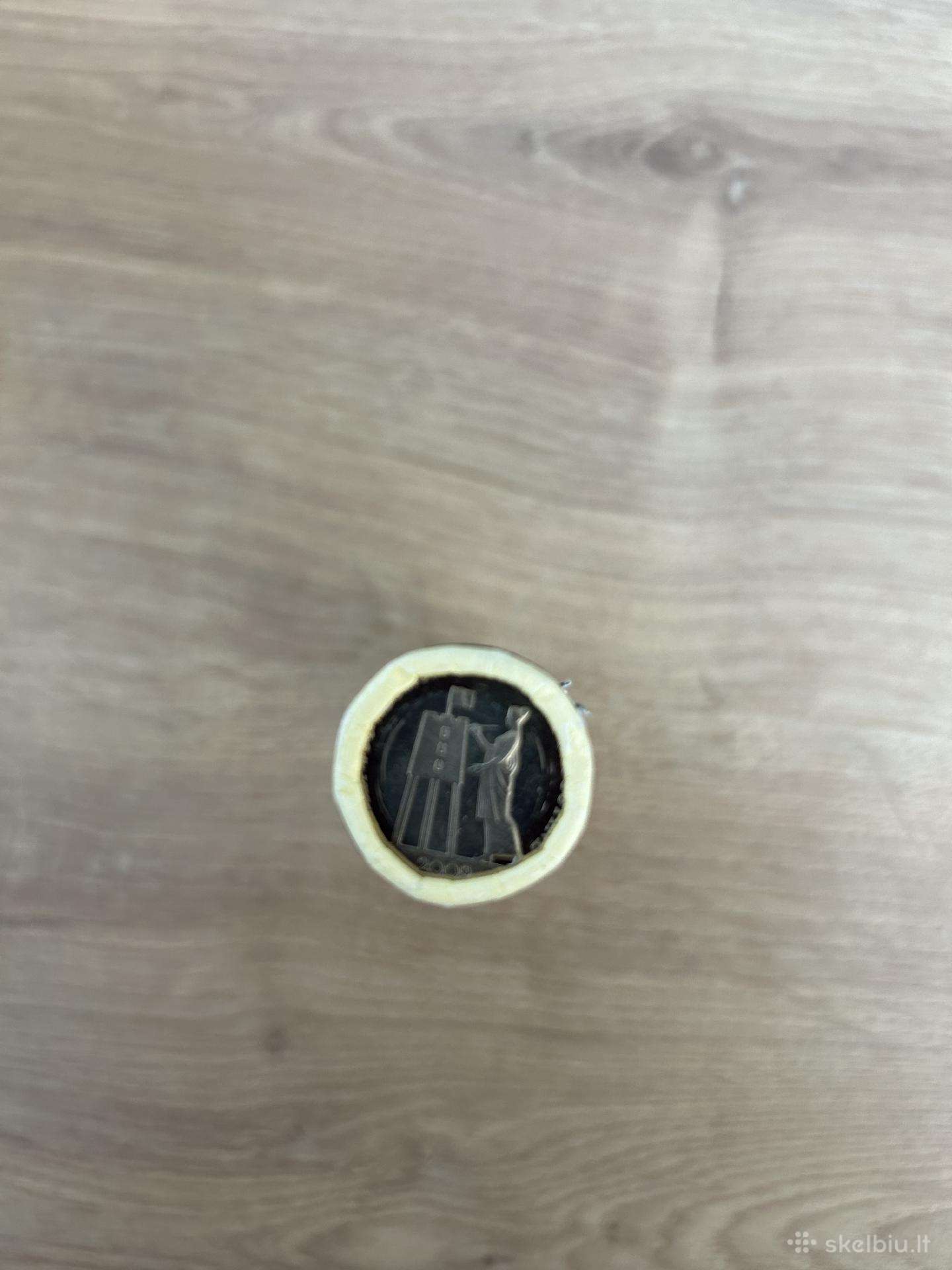 1 litų monetos, bankiniuose ritineliuose