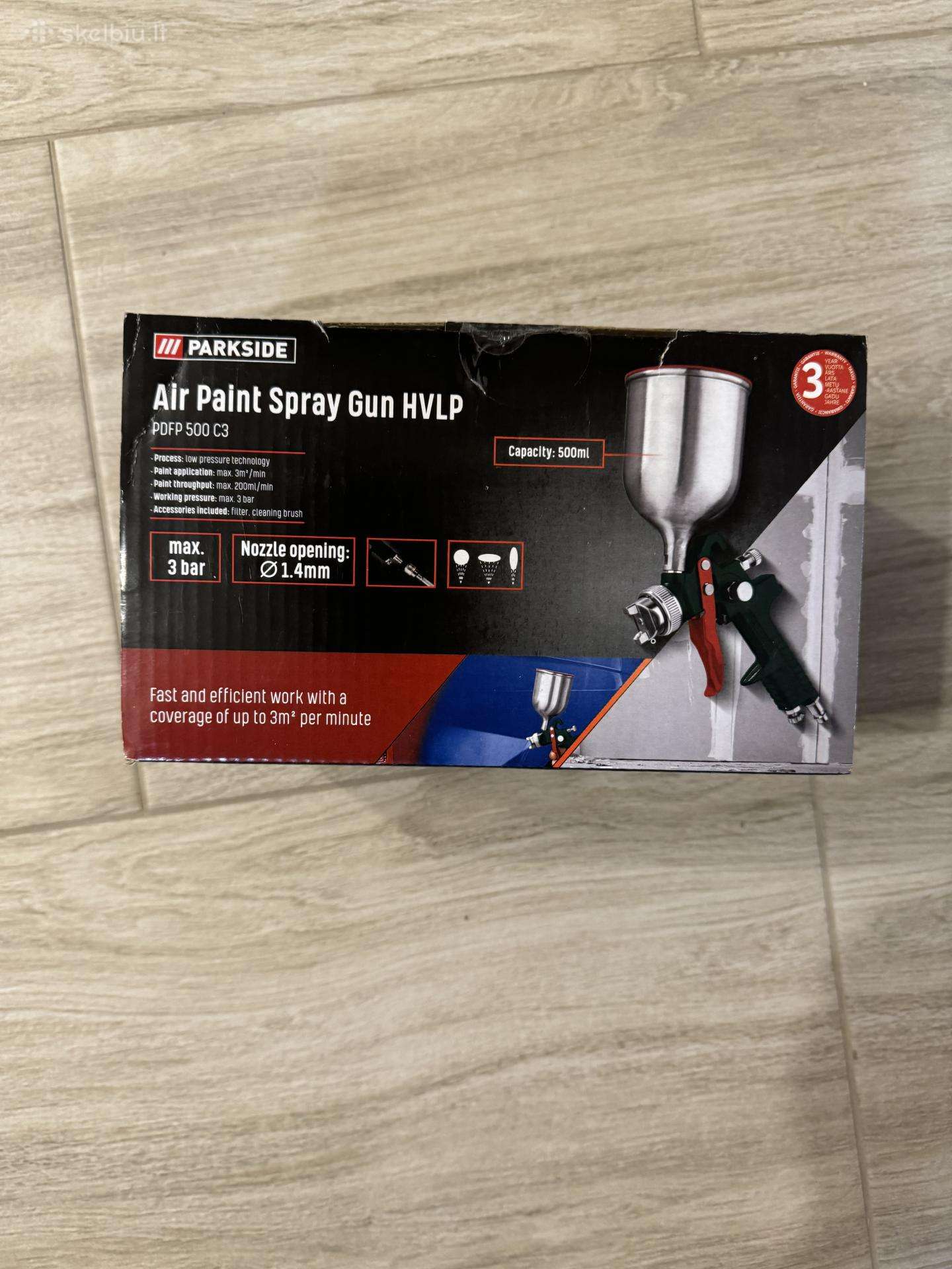 Parkside Air Paint Spray Gun Pdfp 500 C3 Dažų Purk