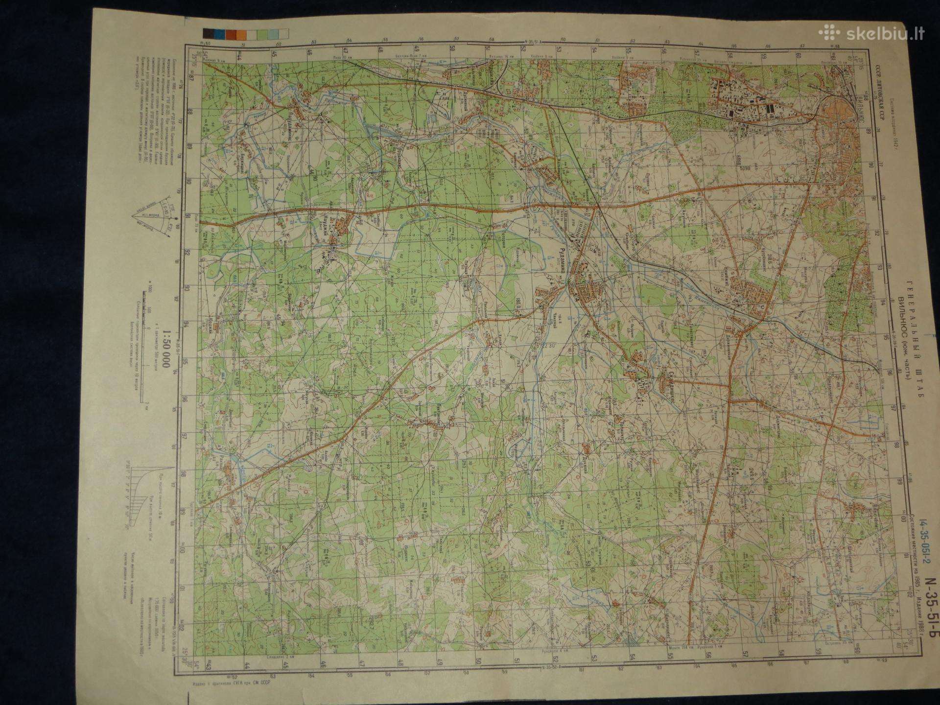 Žemėlapiai soviet genštabo topografiniai 1:50 000