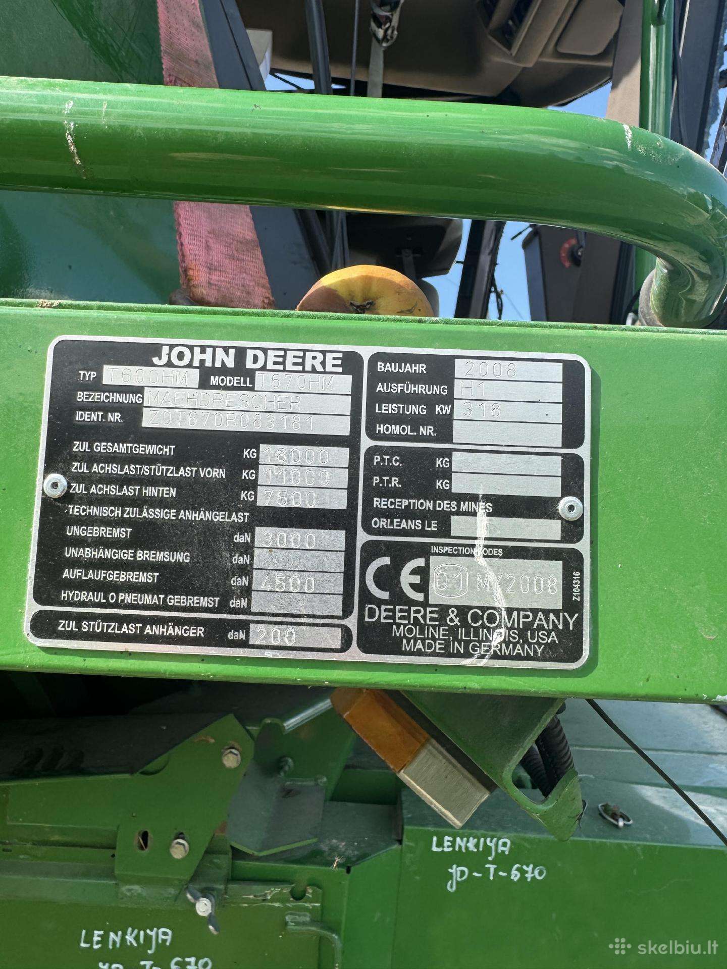 John Deere T670 HILLMASTER, combine harvesters