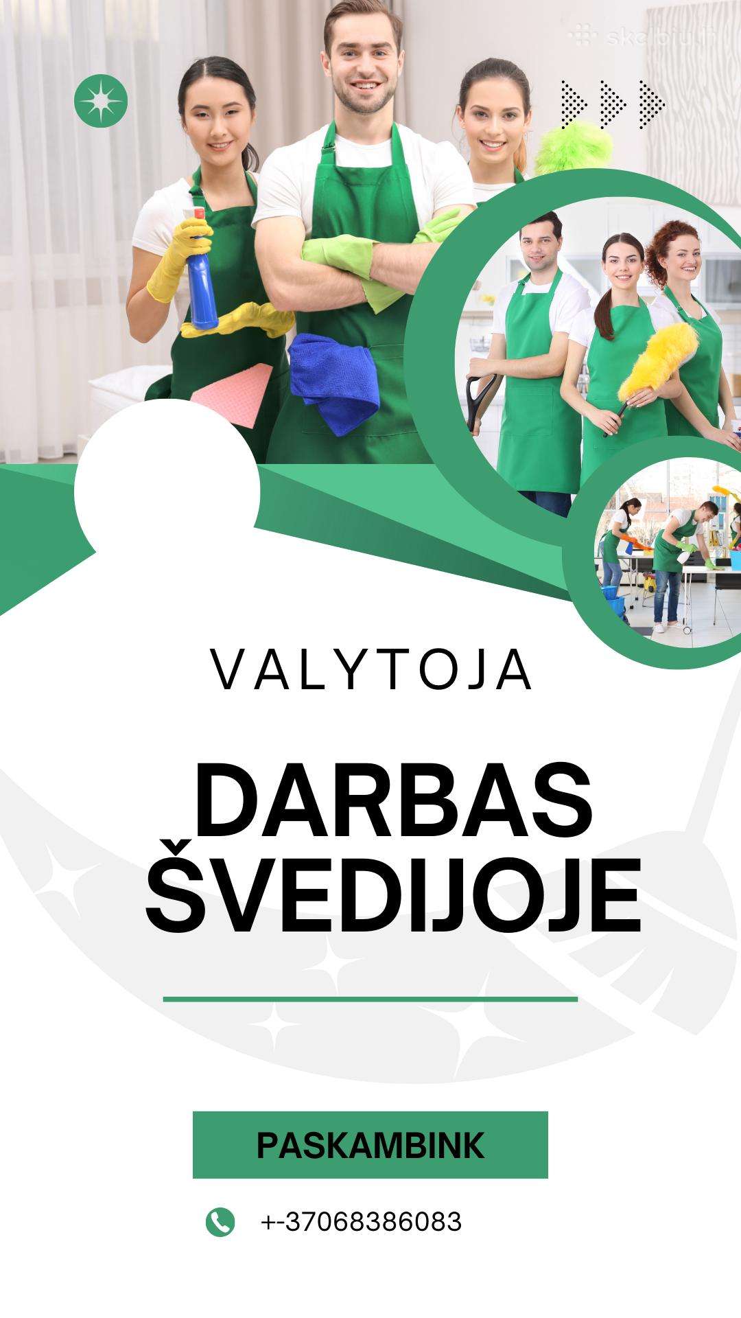 Skubiai reikalinga valytoja Švedijoje
