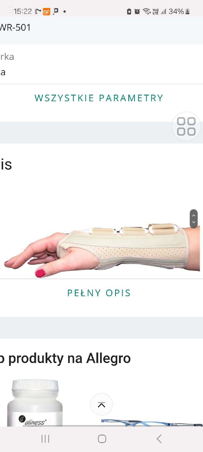 Rankos įtvaras, riešo stabilizatorius S dydis