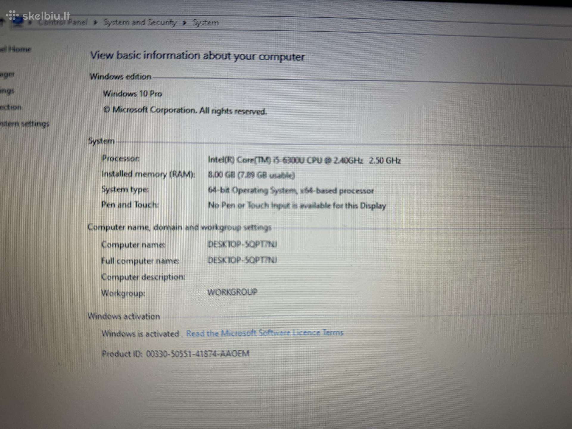Panasonic CF-54 i5 8gb 500gb SSD