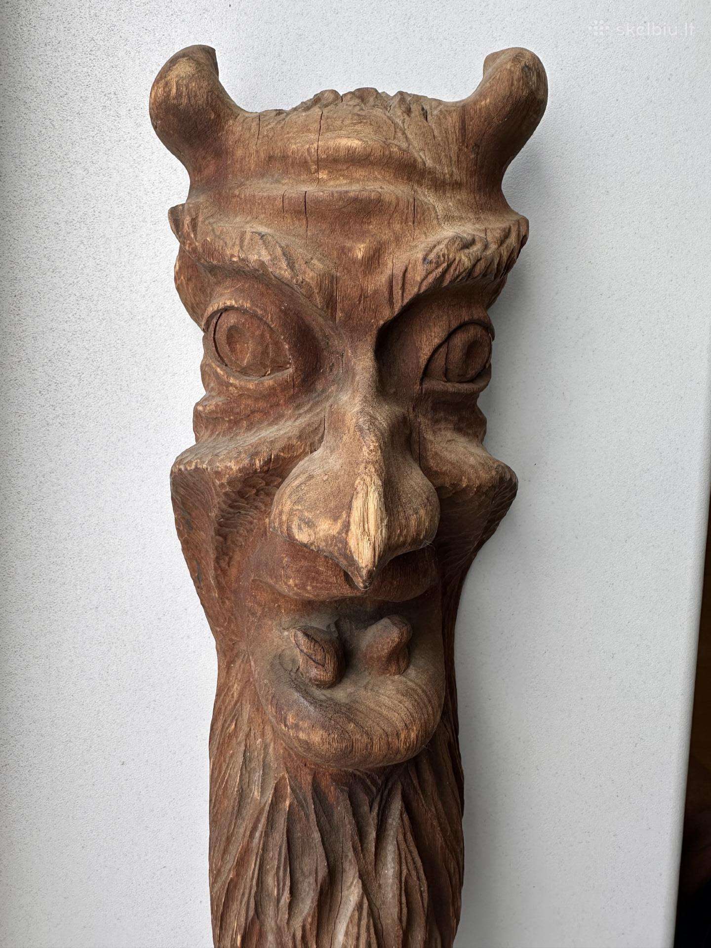 Medžio drožinys, velnias 30x10 cm