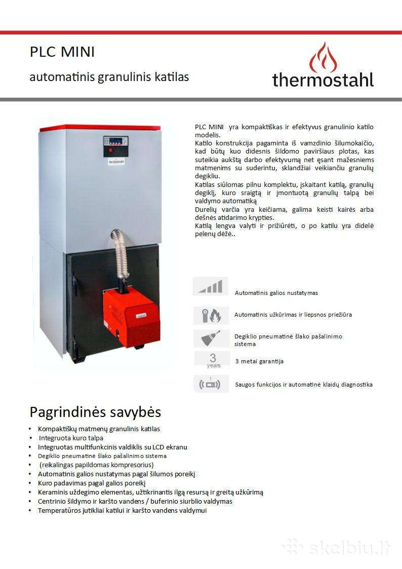 Kompaktiškas granulinis katilas 20kw