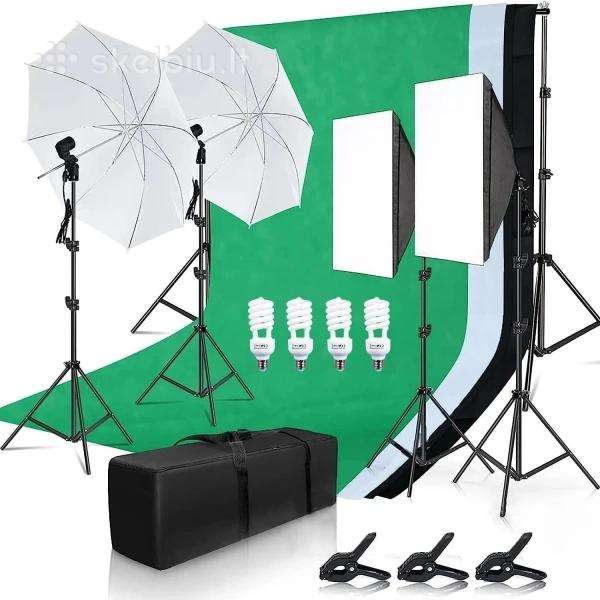 Apšvietimo ir fotostudijos rinkinys su softbox