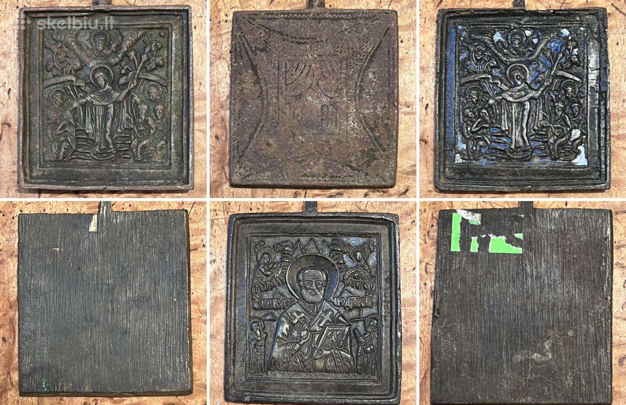 Parduodu tris senovines bronzines ikonas