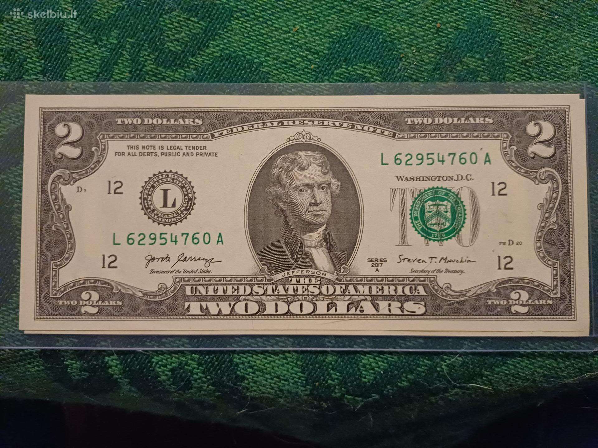 JAV 2 Doleriai bankinis stovis Unc