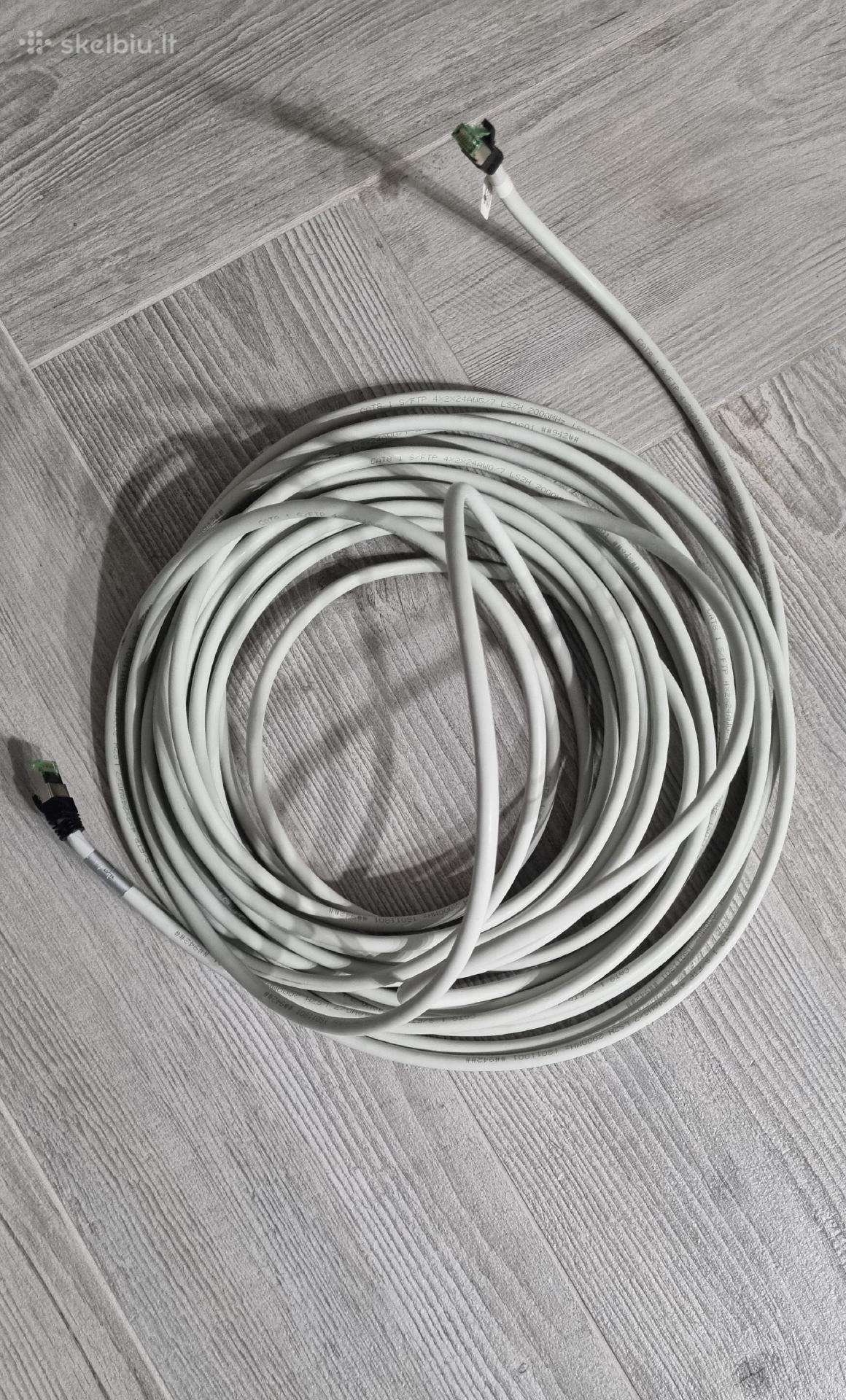 Interneto kabelis - 15 metrų - Cat 8.1 S/ftp Lszh