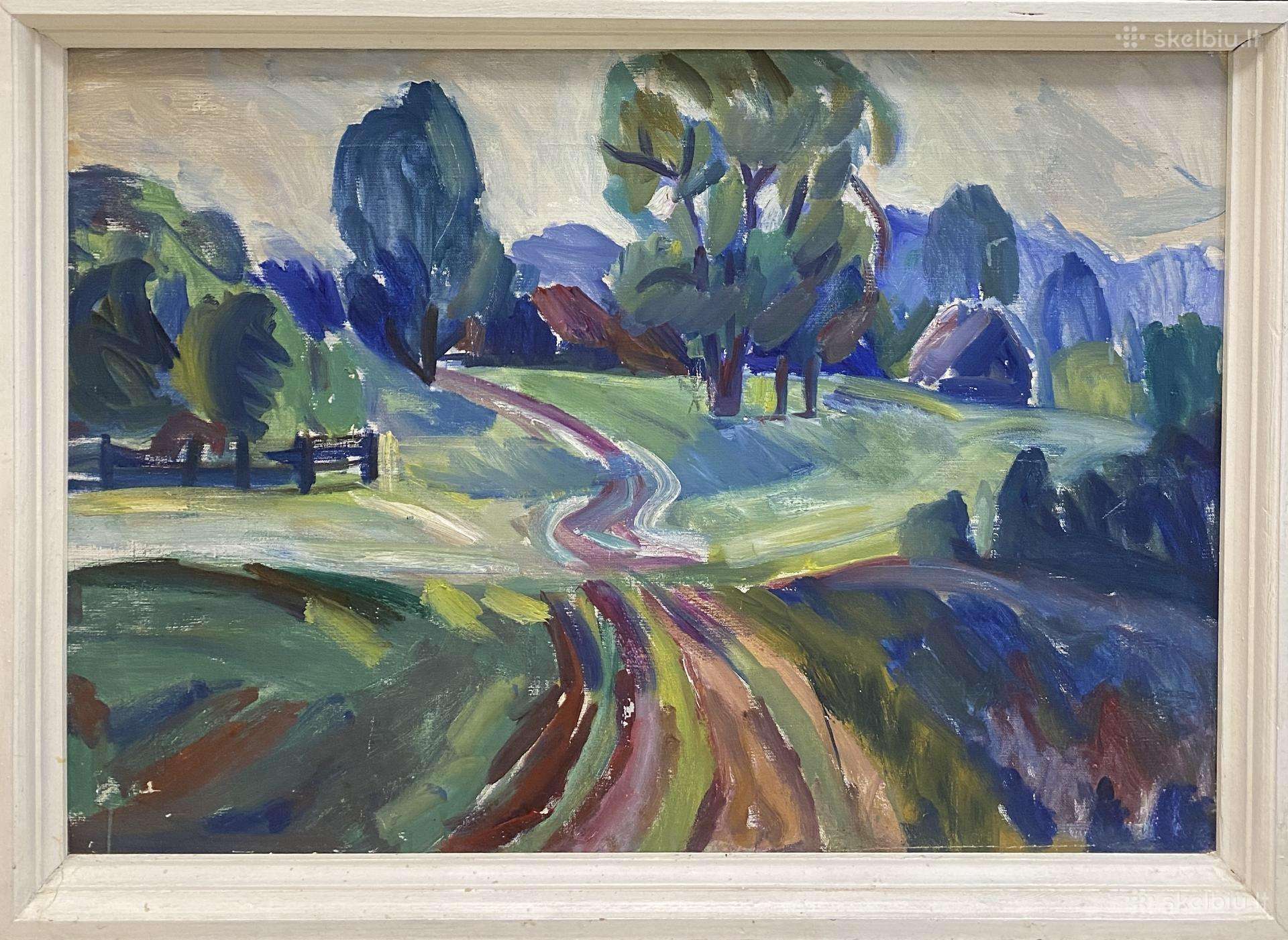 Paveikslas Rūta Katiliūtė “Girežerio kaimas,1977