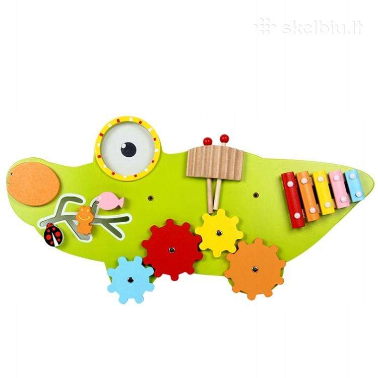 Didelė medinė lavinamoji lenta Montessori Crocodil