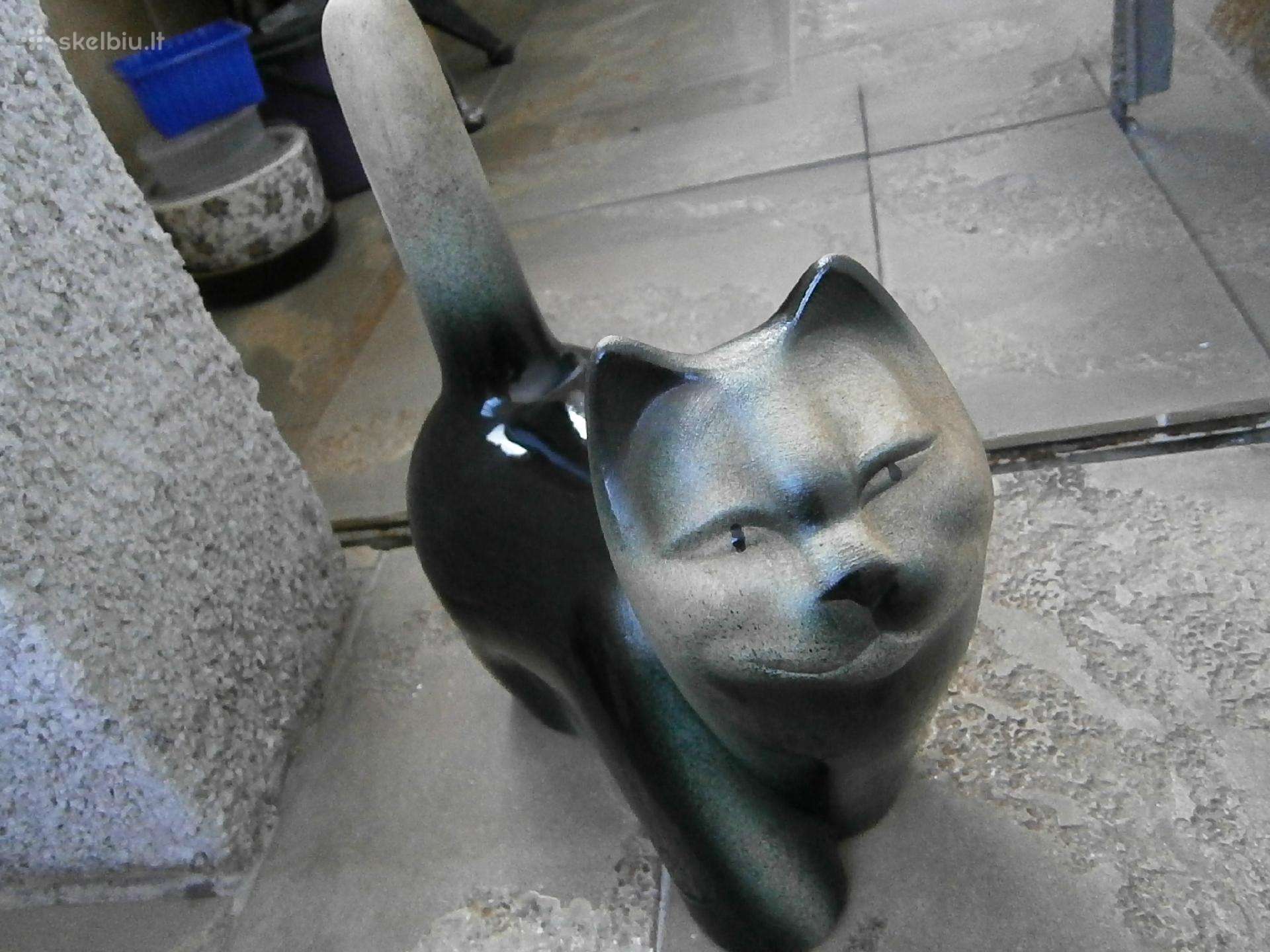 Keramikinė katino skulptūra ,meninė