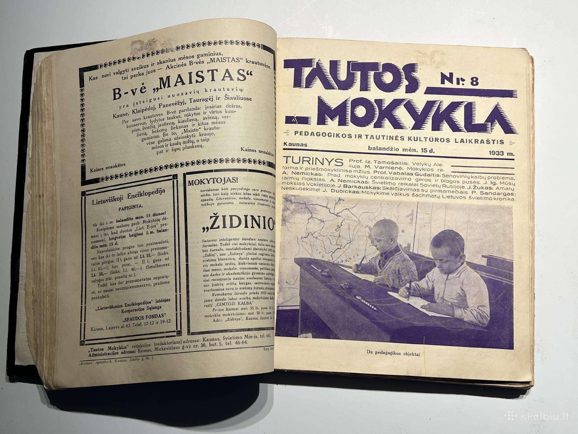 1933 m. Tautos mokykla. Kaunas