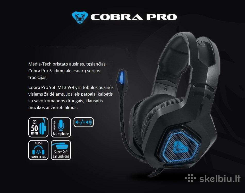 Žaidimų ausinės Media-tech Cobra Pro Yeti Mt3599