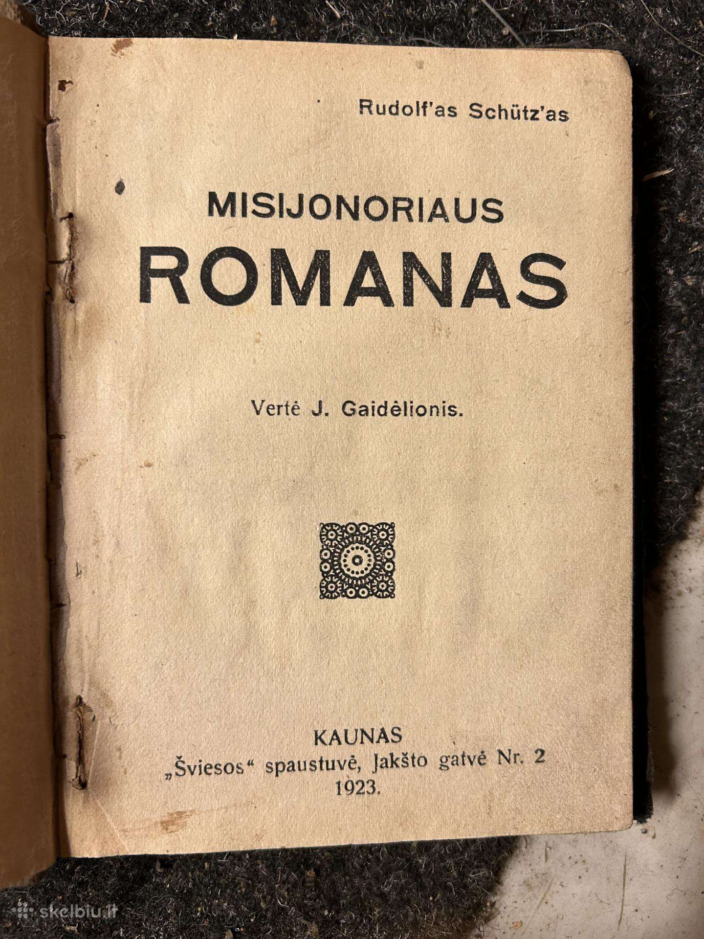 Misijonoriaus Romanas 1923 m.