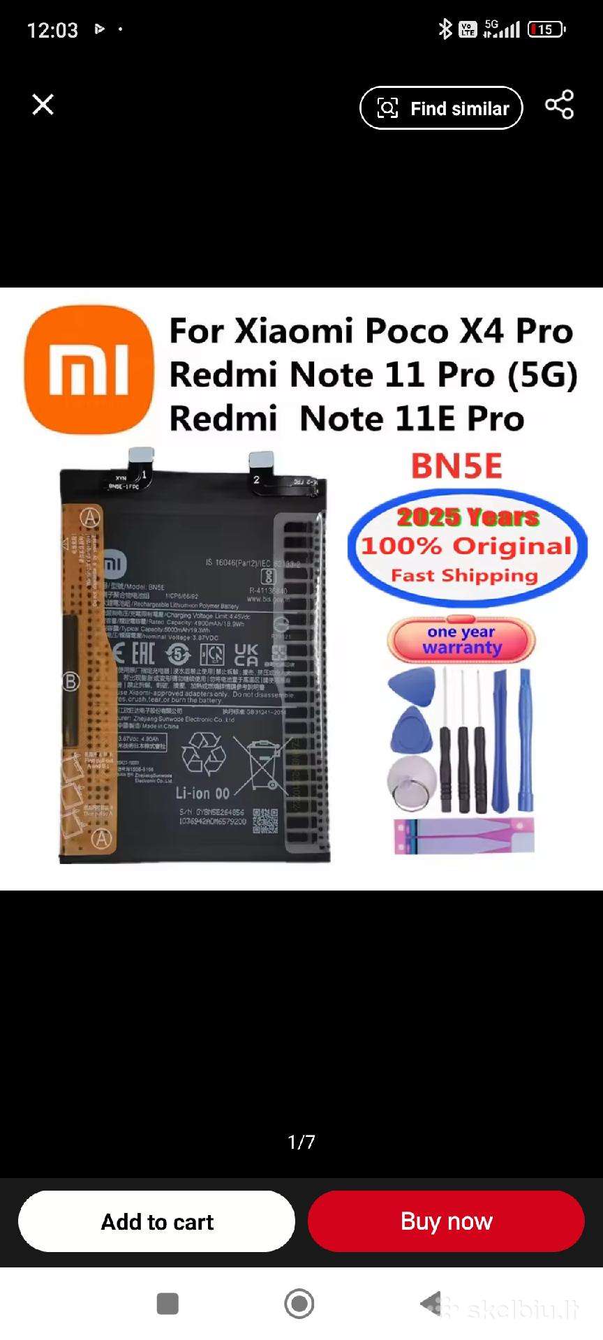 Nauja baterija redmi 11 pro
