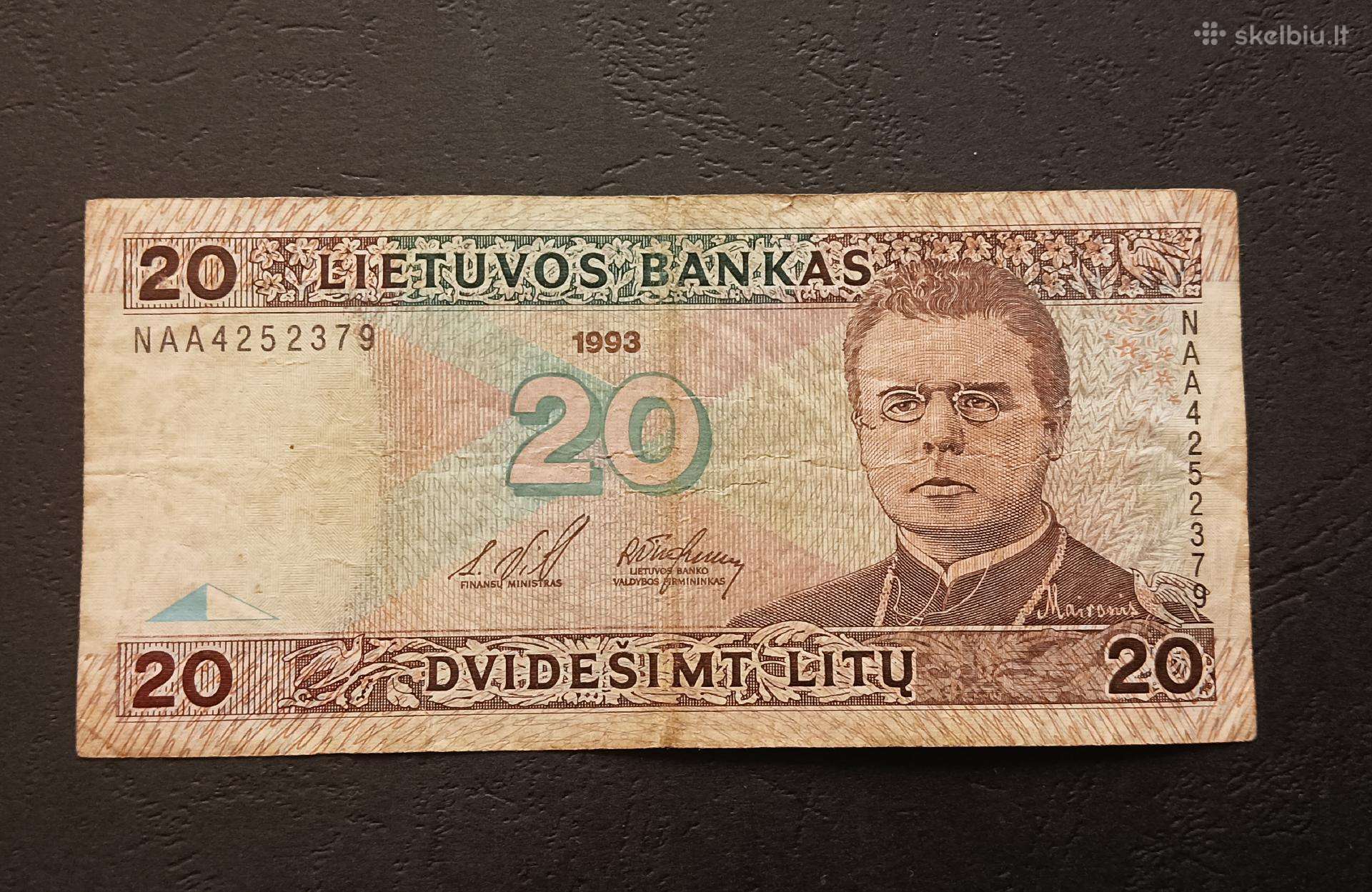 Lietuva 20 litu 1993 Maironis