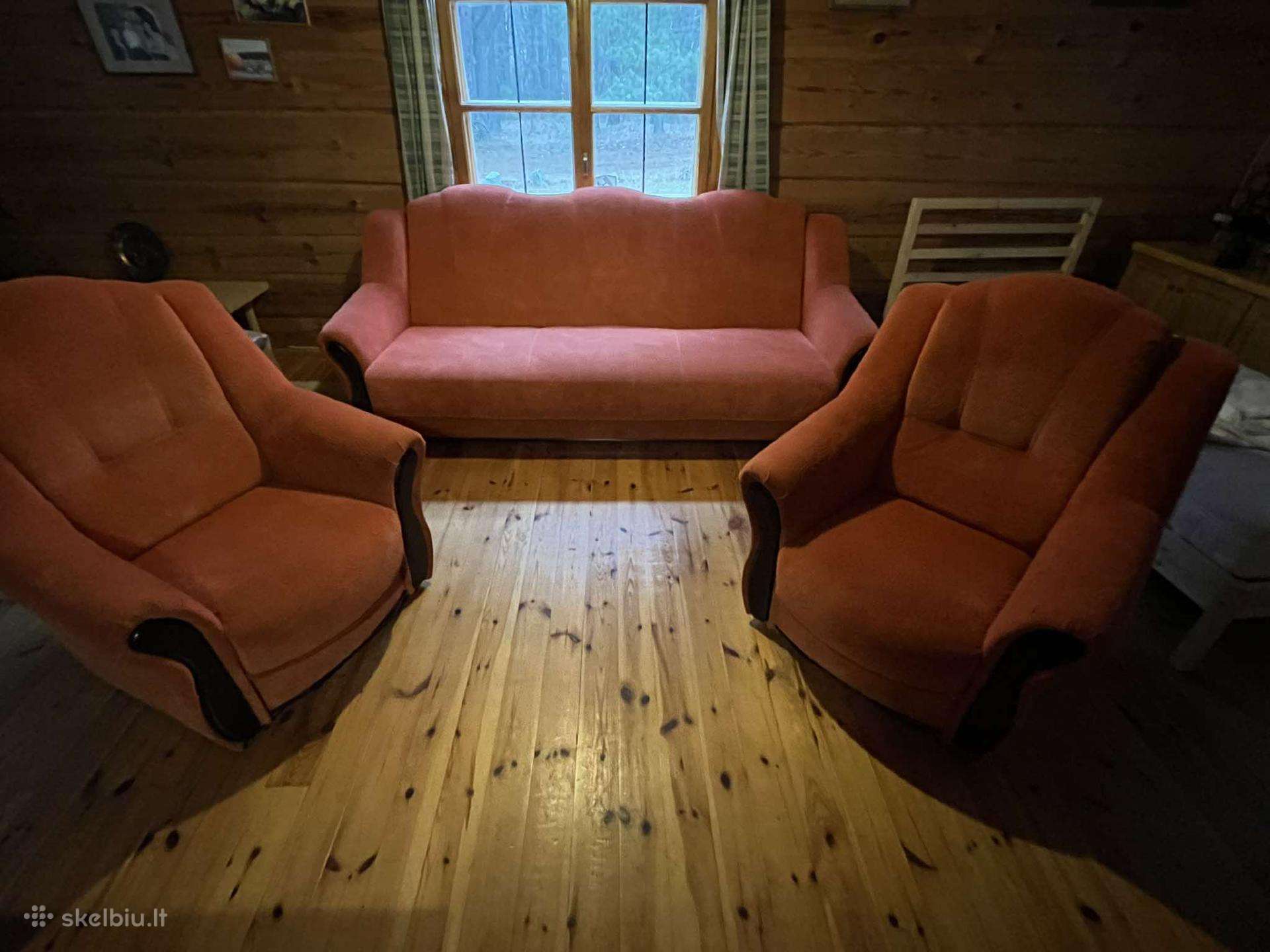Sofa-lova, 2 foteliai