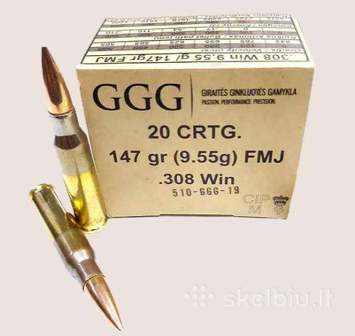 Šoviniai Ggg .308 Win. 147gr Fmj