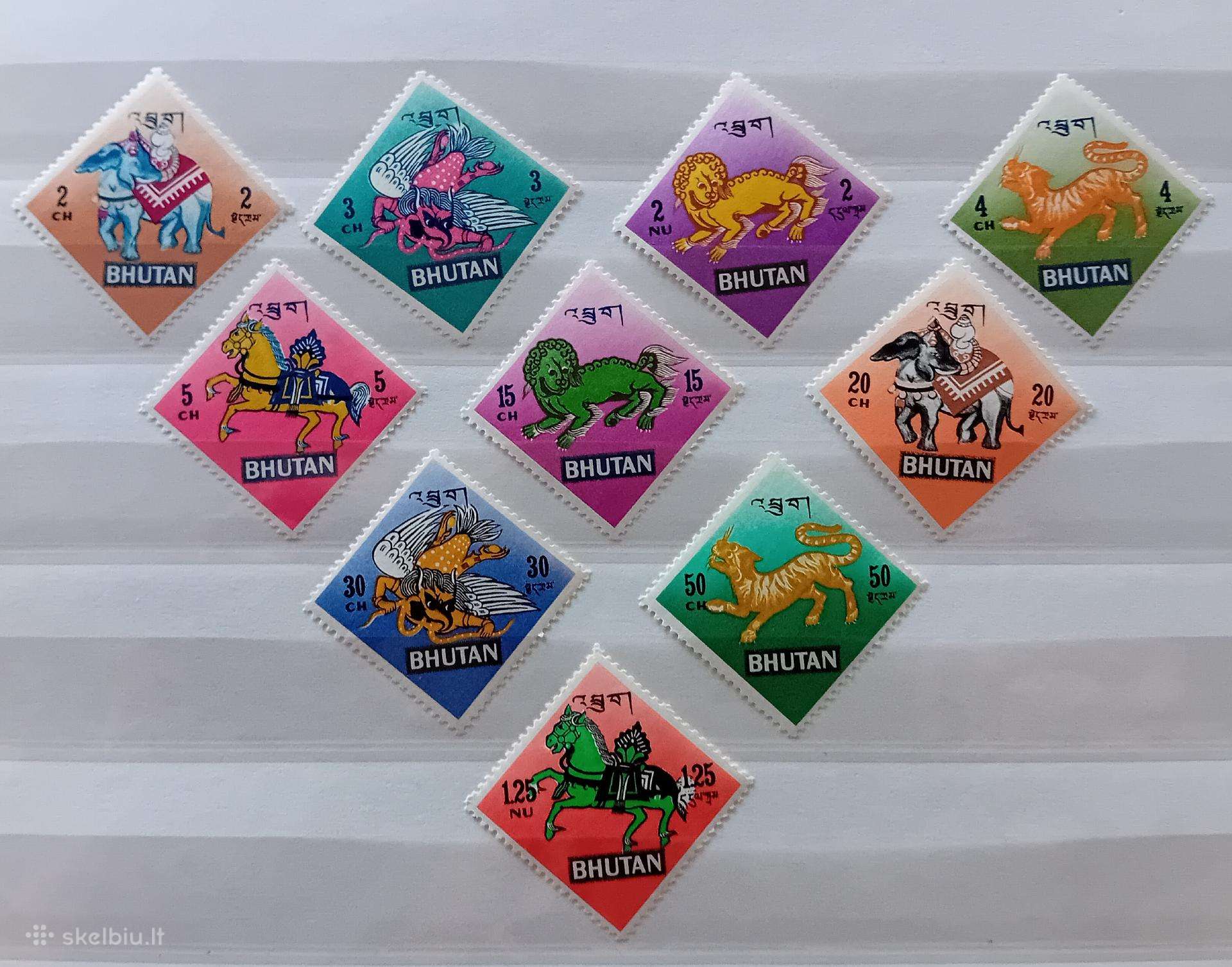 Pašto ženklai Butanas, fauna
