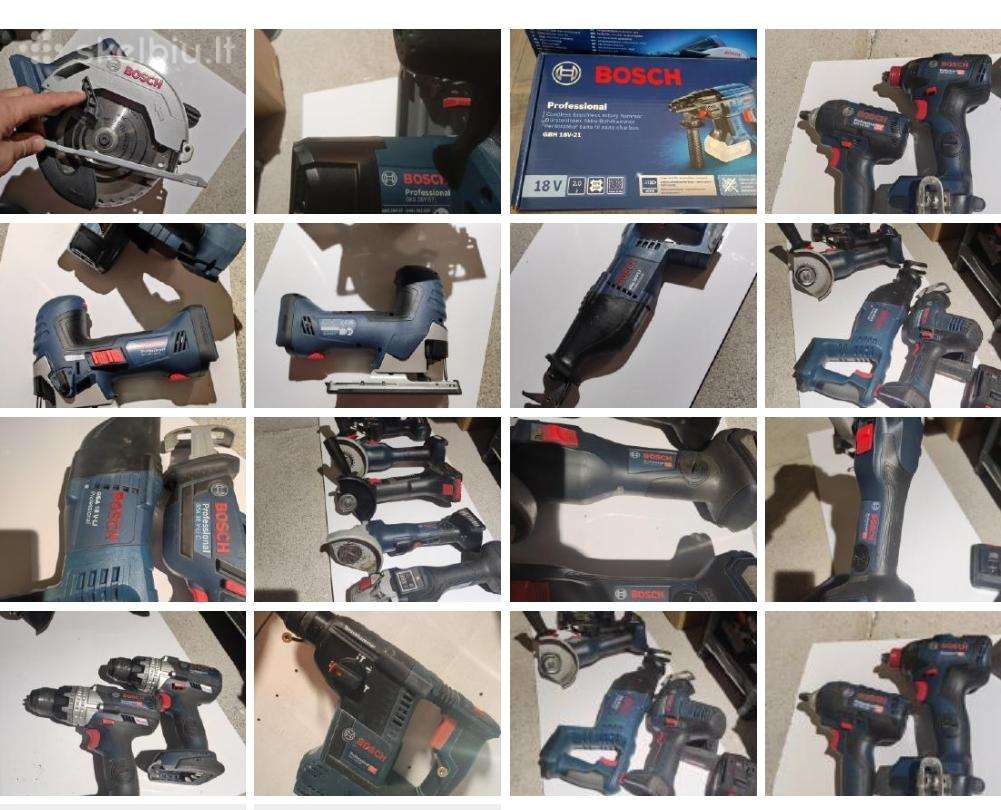 Bosch įvairūs akumuliatoriniai irankiai