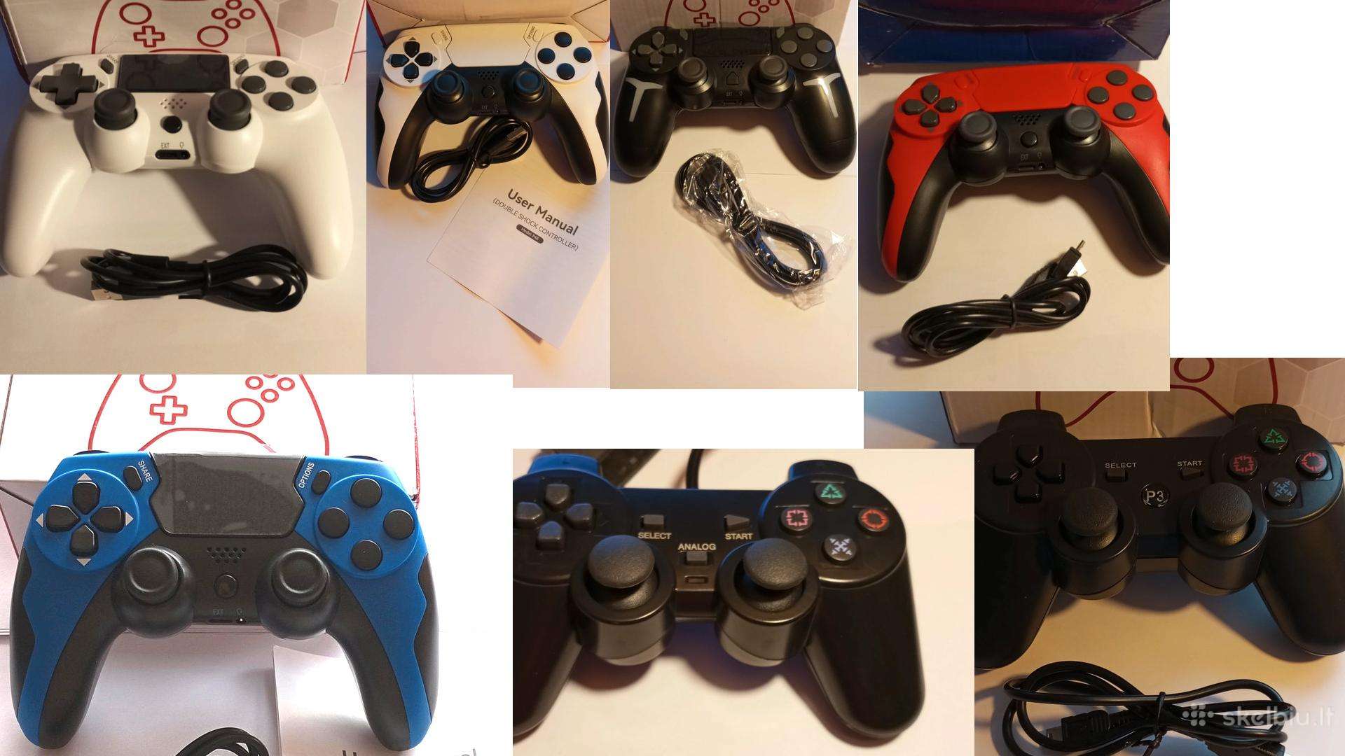 Žaidimų pulteliai Ps2, PS3, Ps4, Ps5 konsolėms