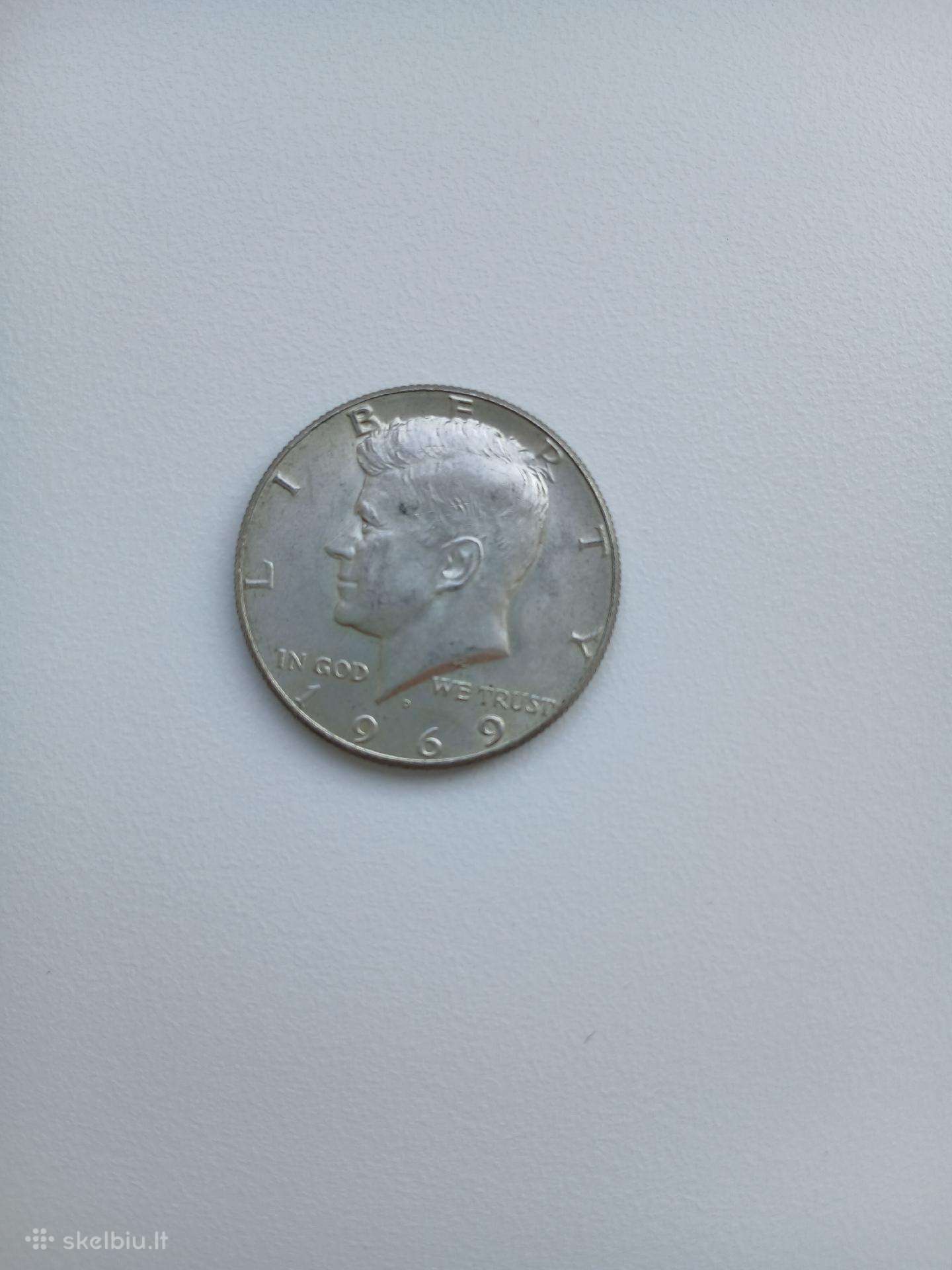 Sidabras JAV Half Dollar 1969 D (Kenedis)