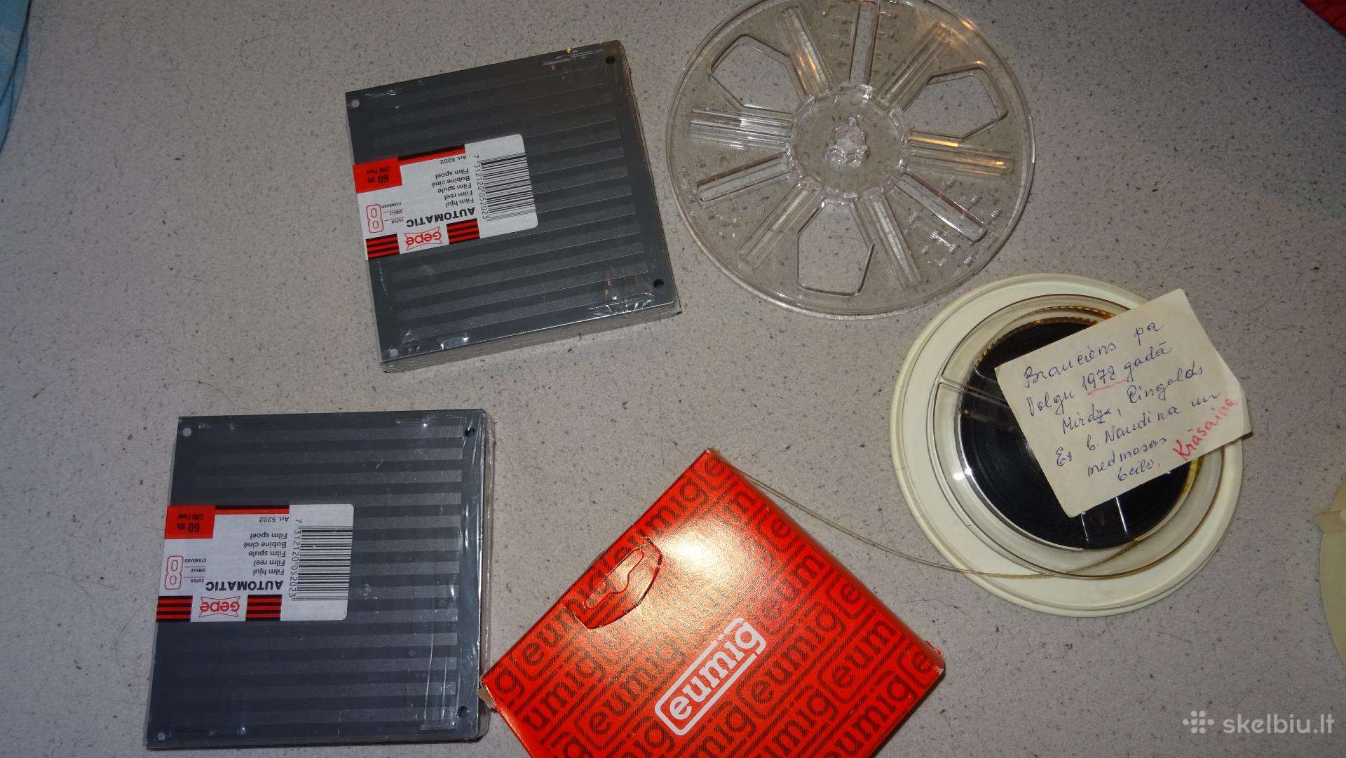 Super 8 mm Kino juostų ritės ir filmai