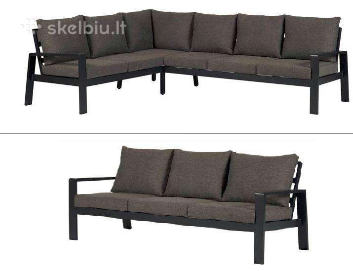 Aliuminis kampas,sofa. Aliuminiai foteliai. Stalas