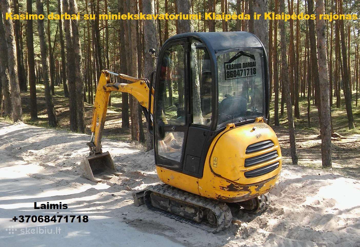Mini ekskavatoriaus nuoma, kasimo darbai Klaipėda