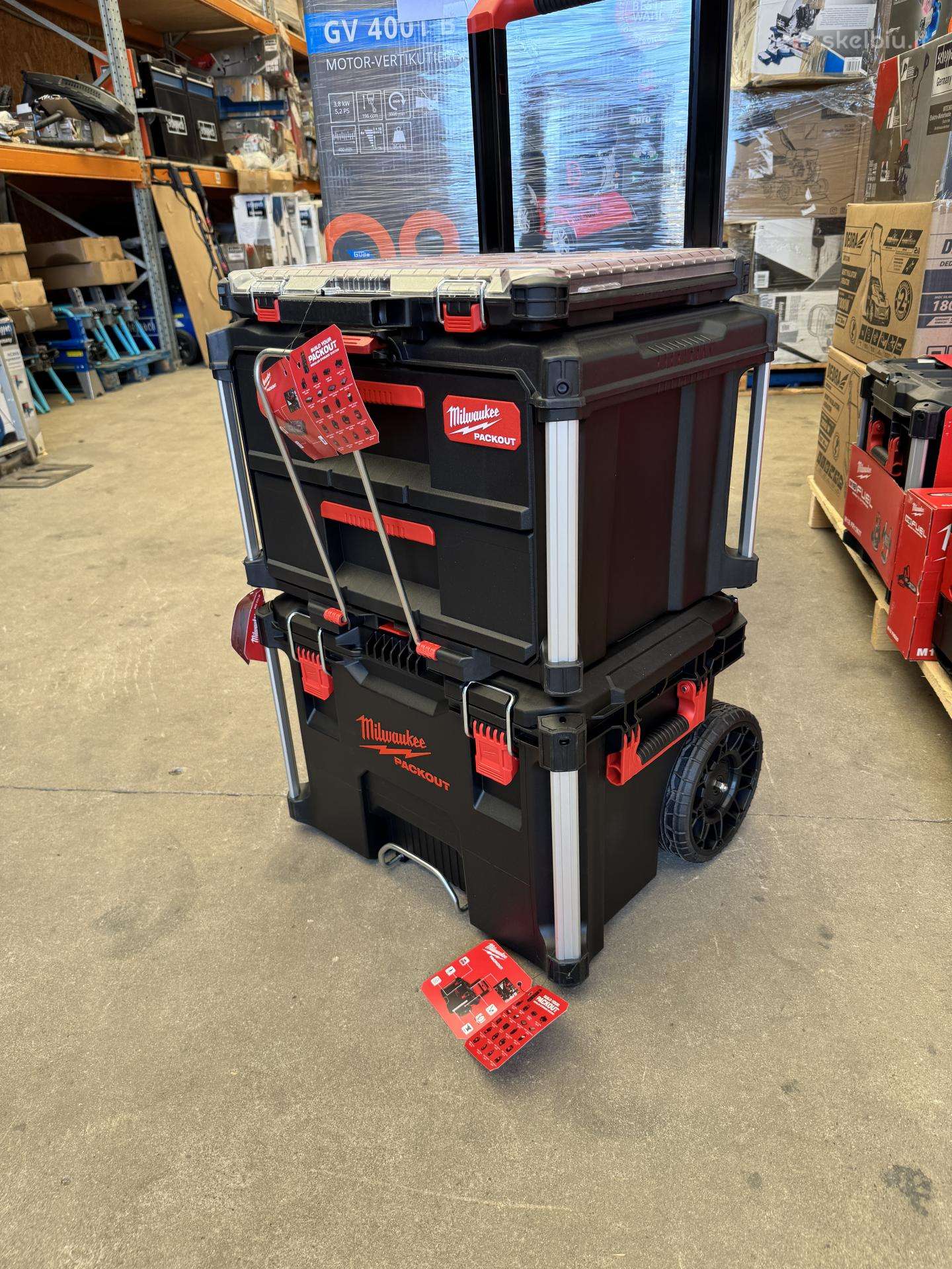 Įrankių dėžių rinkinys Milwaukee Packout, 3 dalys