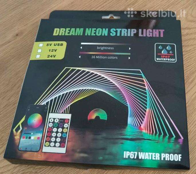 Rgb Neon LED Juostelė 5m su Pulteliu