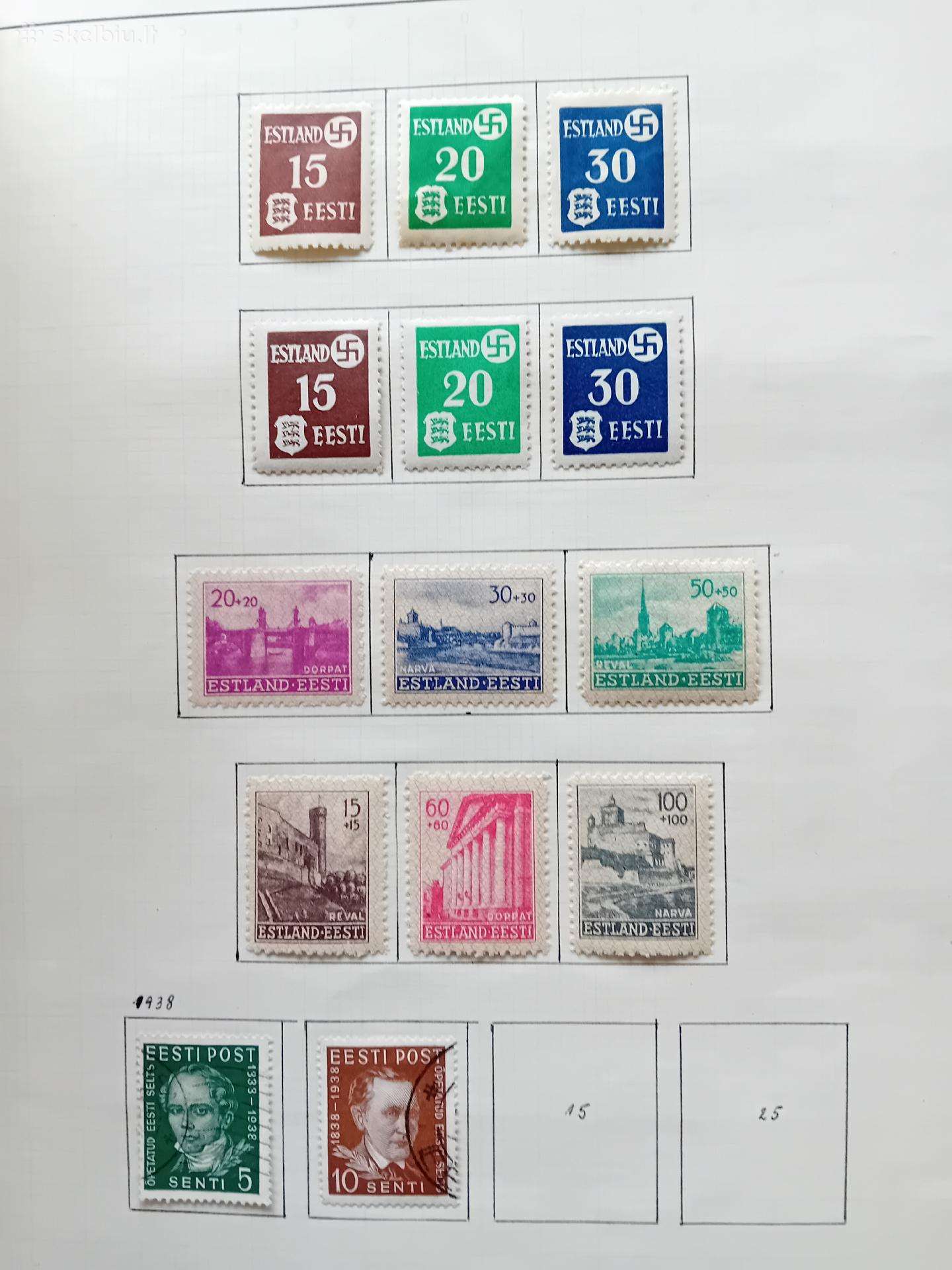 Pašto ženklai Estija 1941m , okupaciniai