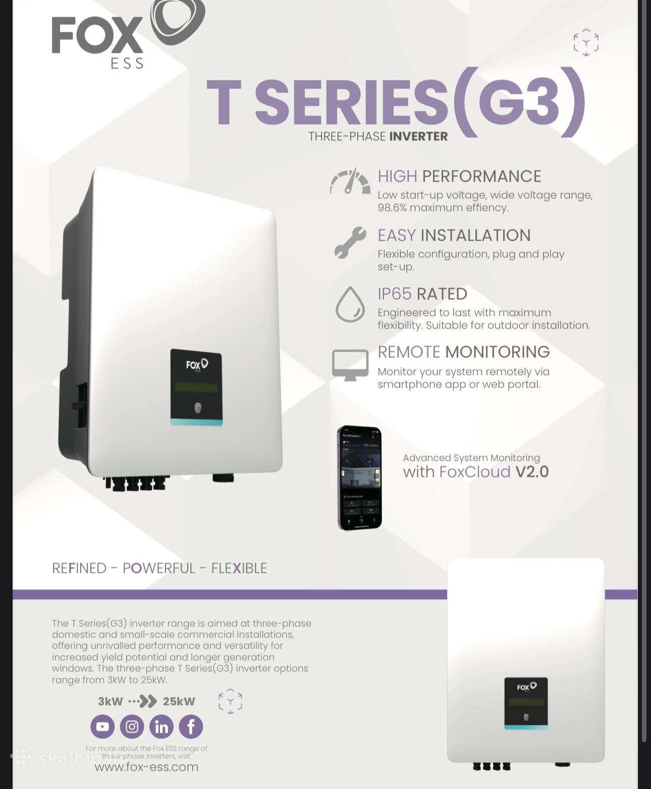 Naujas Inverteris Fox ess T10-g3 - 3 fazės