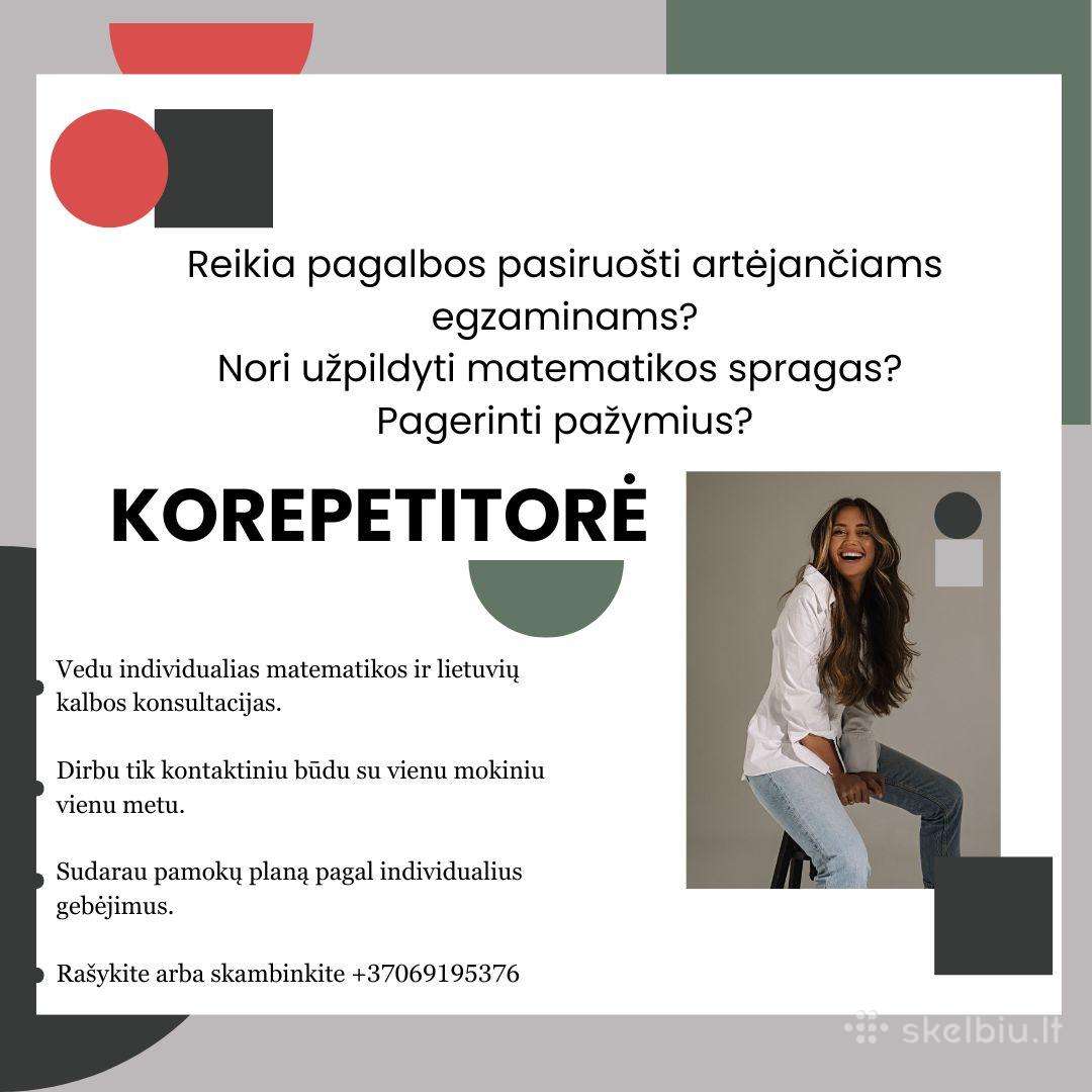 Korepetitorė- matematikos mokytoja Kaune