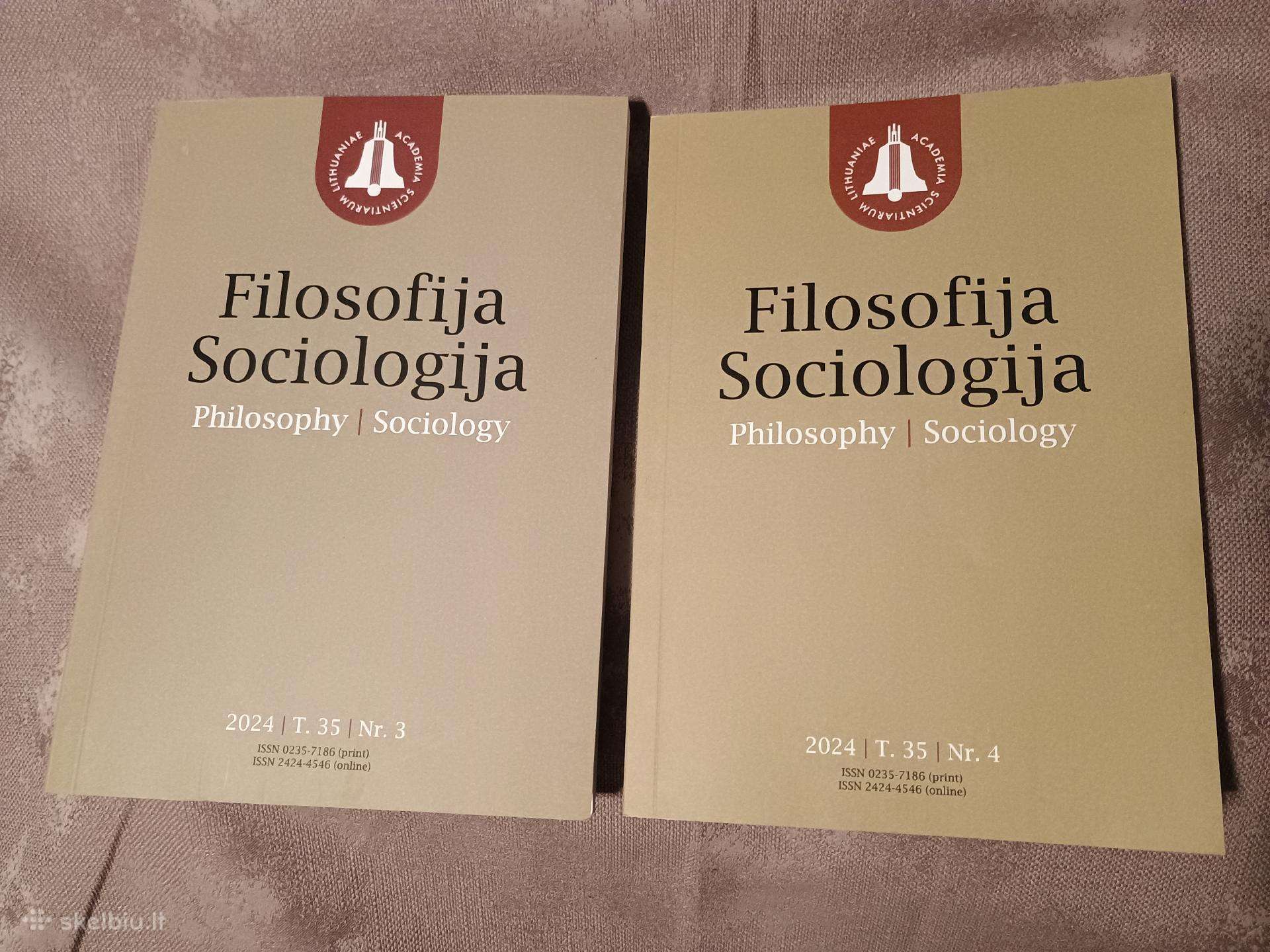 Leidinys Filosofija Sociologija 2024m Nr.3, Nr.4