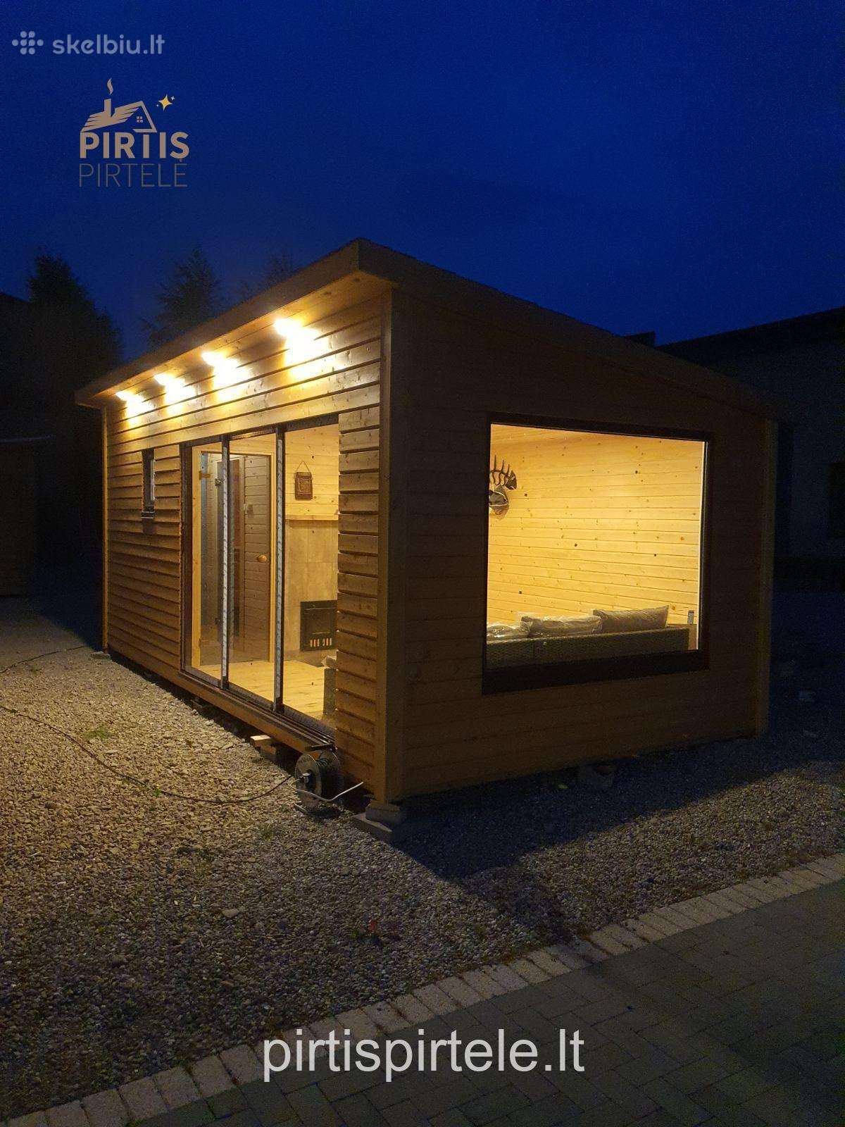 Pirtys pavėsinės medinis sandėliukas sodo namelis