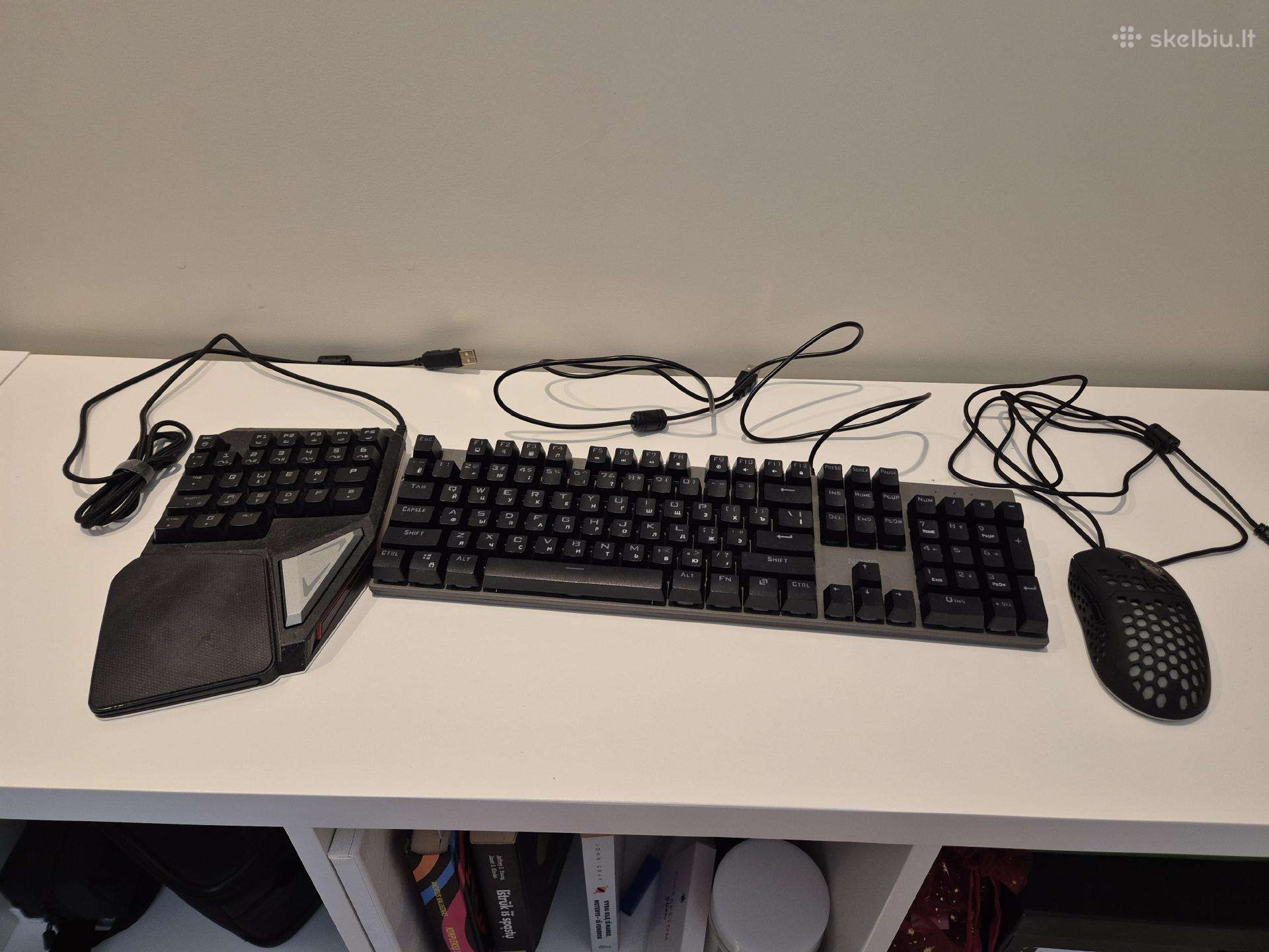 Mechaninės klaviatūros ir žaidimų pelė. Rgb