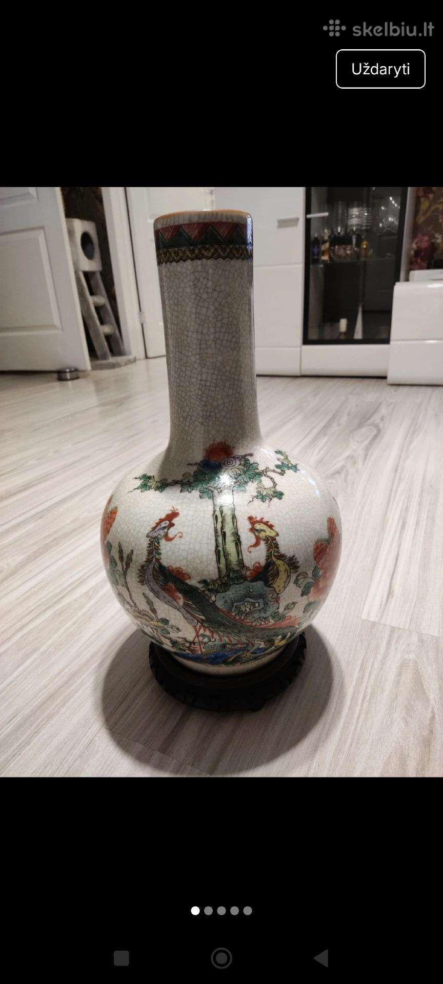 Parduodama japoniško stiliaus didelė vaza