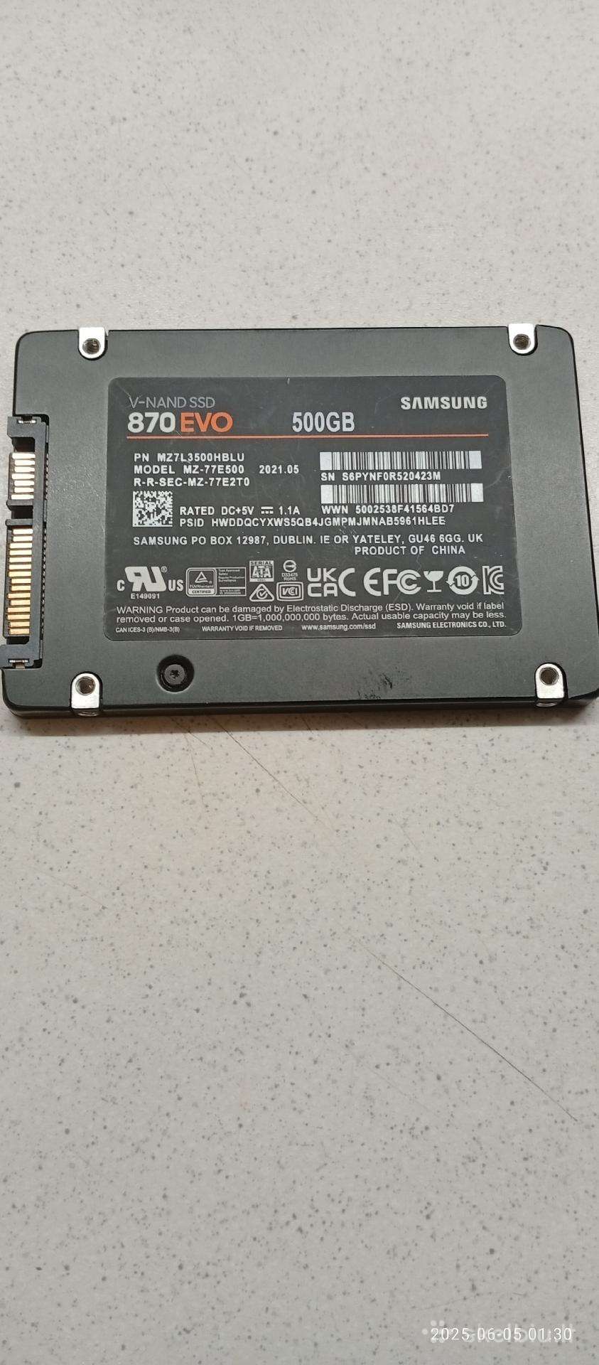 SSD diskas V-nand Samsung 870 EVO