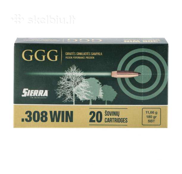Šoviniai .308 Win, 180 grain Sbt Sierra Gameking